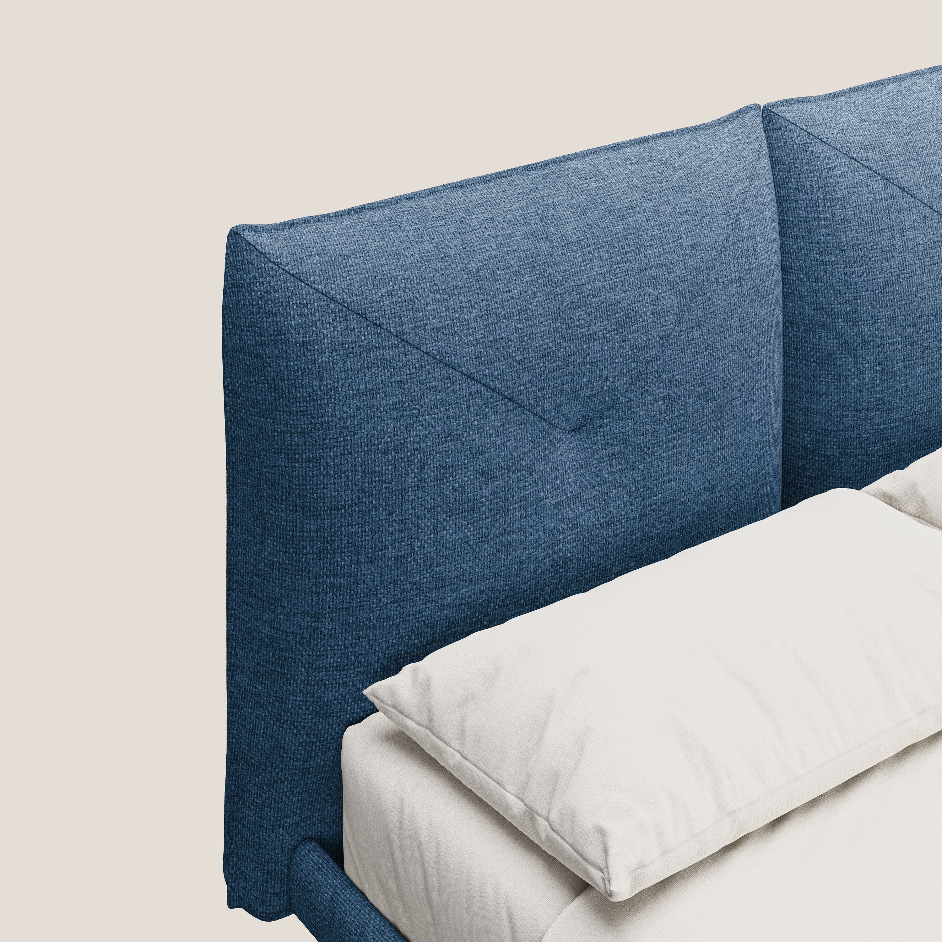 Jolie lit à double panneau et pieds hauts en métal en tissu détachable T18 bleu - Image 5