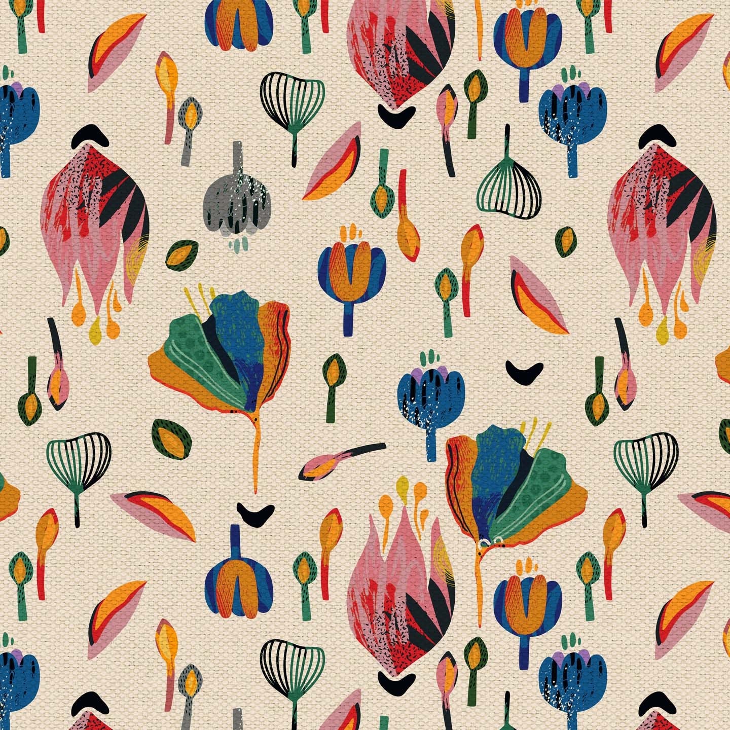 Joy Collection de coussins à motifs multicolores en tissu de coton frais et imperméable crème - Image 2