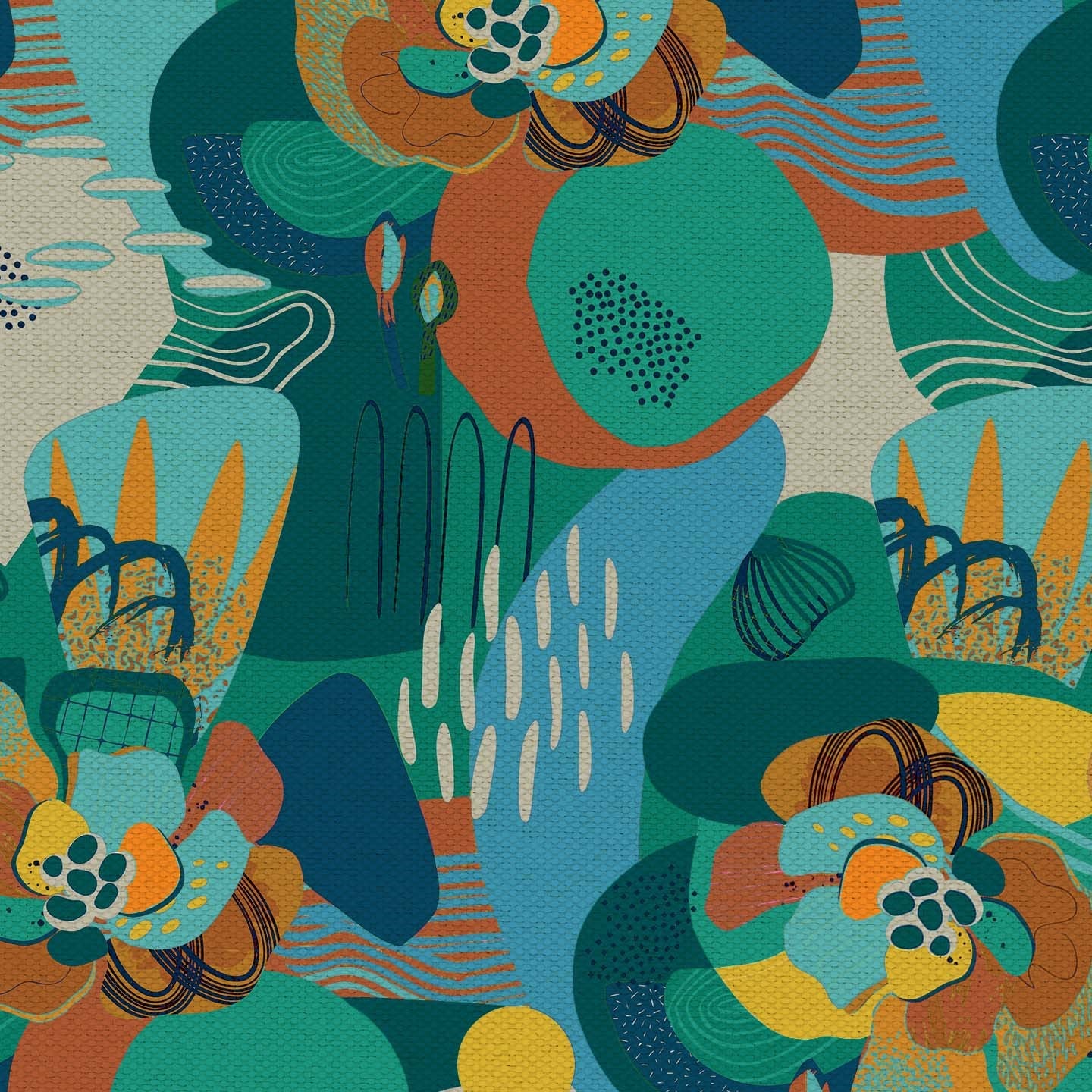 Joy Collection de coussins à motifs multicolores en tissu de coton frais et imperméable vert d'eau - Image 2