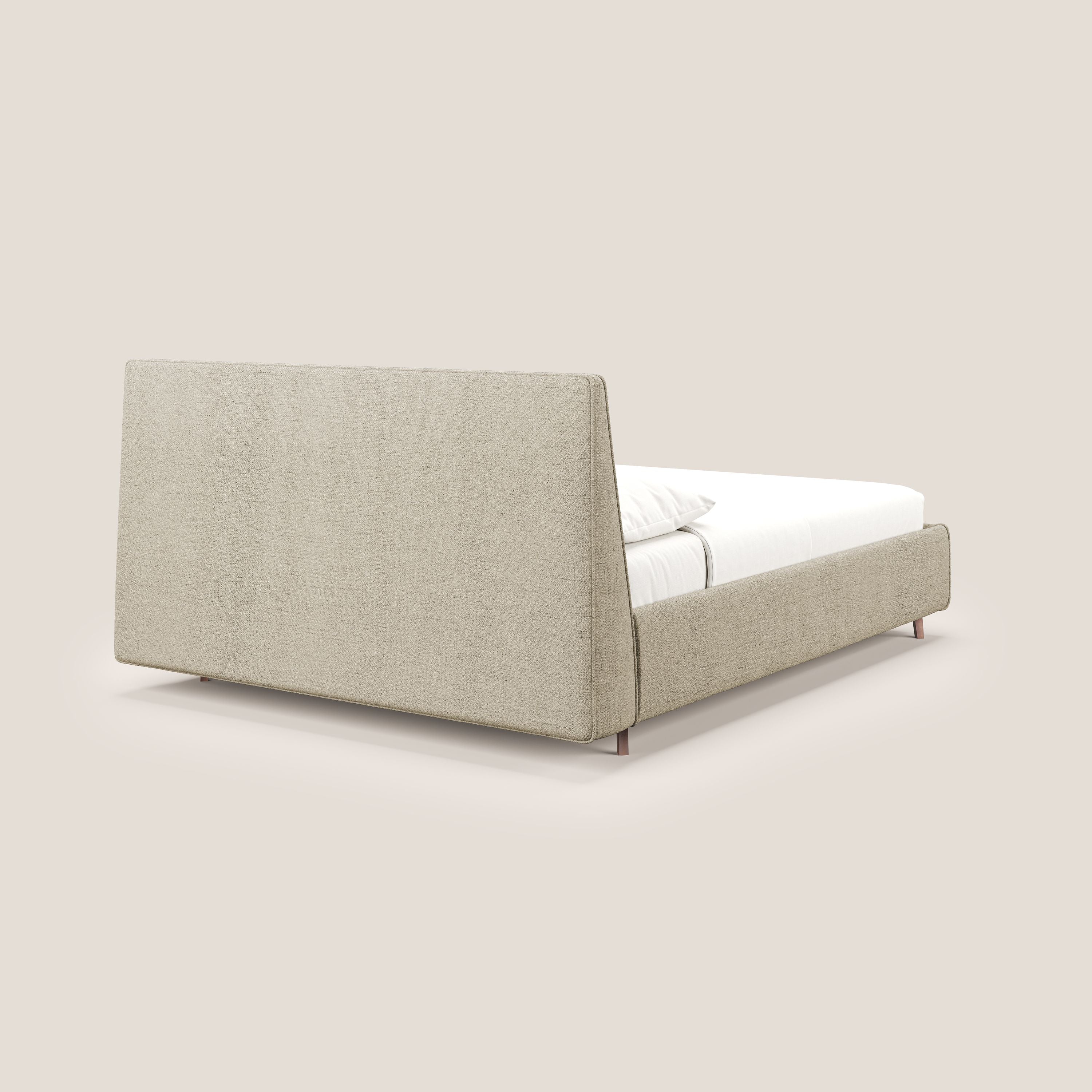 Justin lit rembourré avec coffre et déhoussable en tissu flammé imperméable T03 beige - Image 6