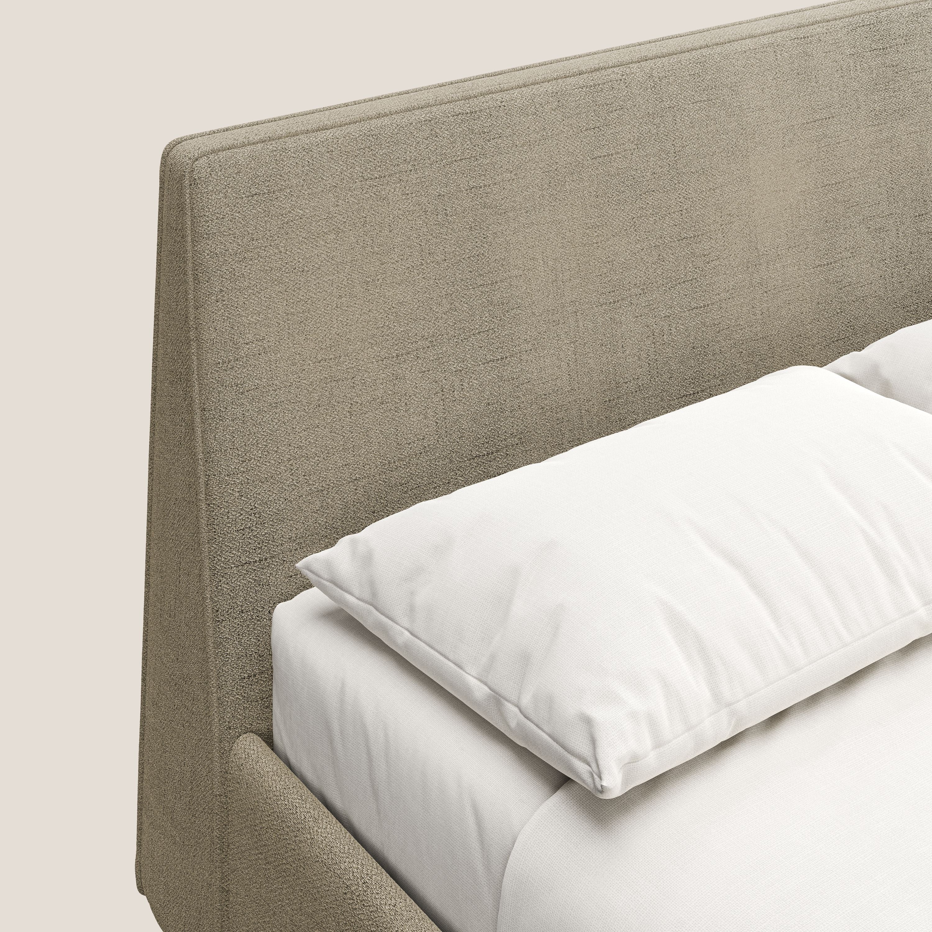 Justin lit rembourré avec coffre et déhoussable en tissu flammé imperméable T03 beige - Image 7