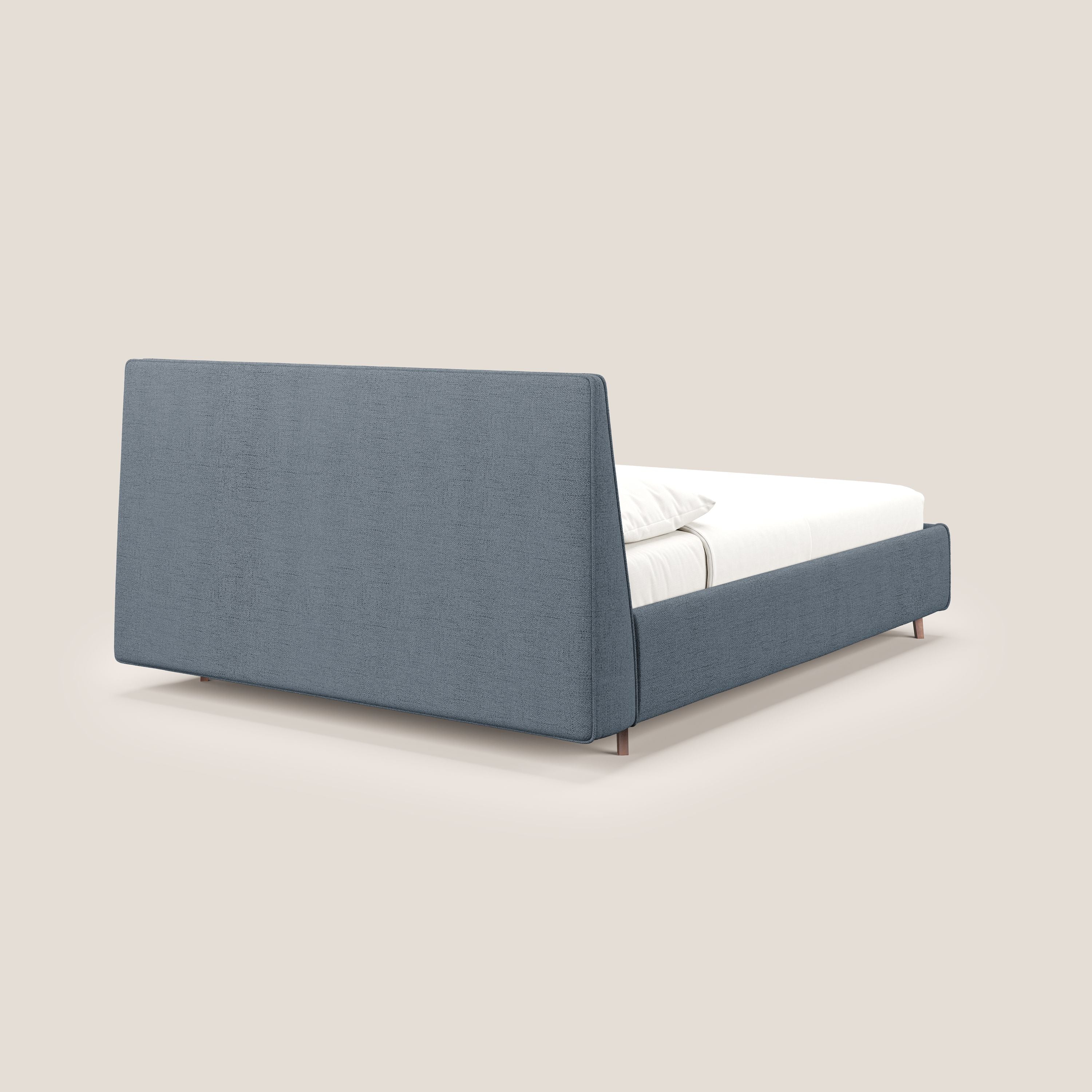 Justin lit rembourré avec coffre et déhoussable en tissu flammé imperméable T03 bleu - Image 6