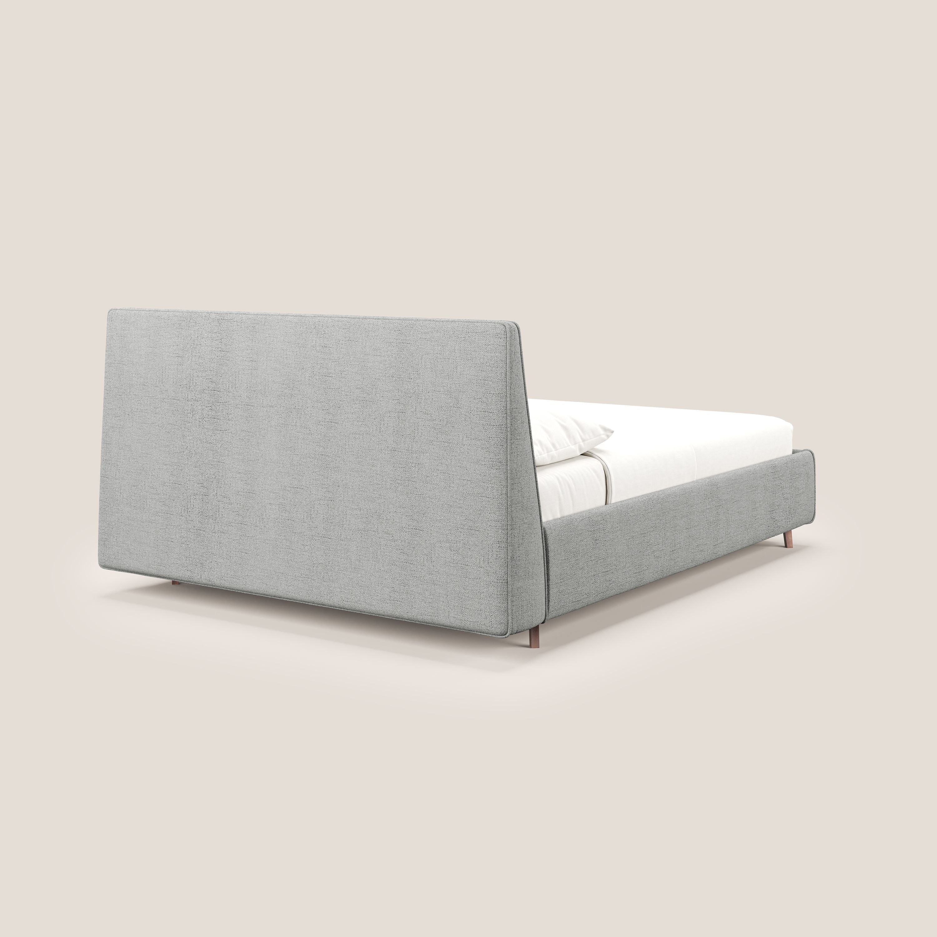 Justin lit rembourré avec coffre et déhoussable en tissu flammé imperméable T03 gris clair - Image 6