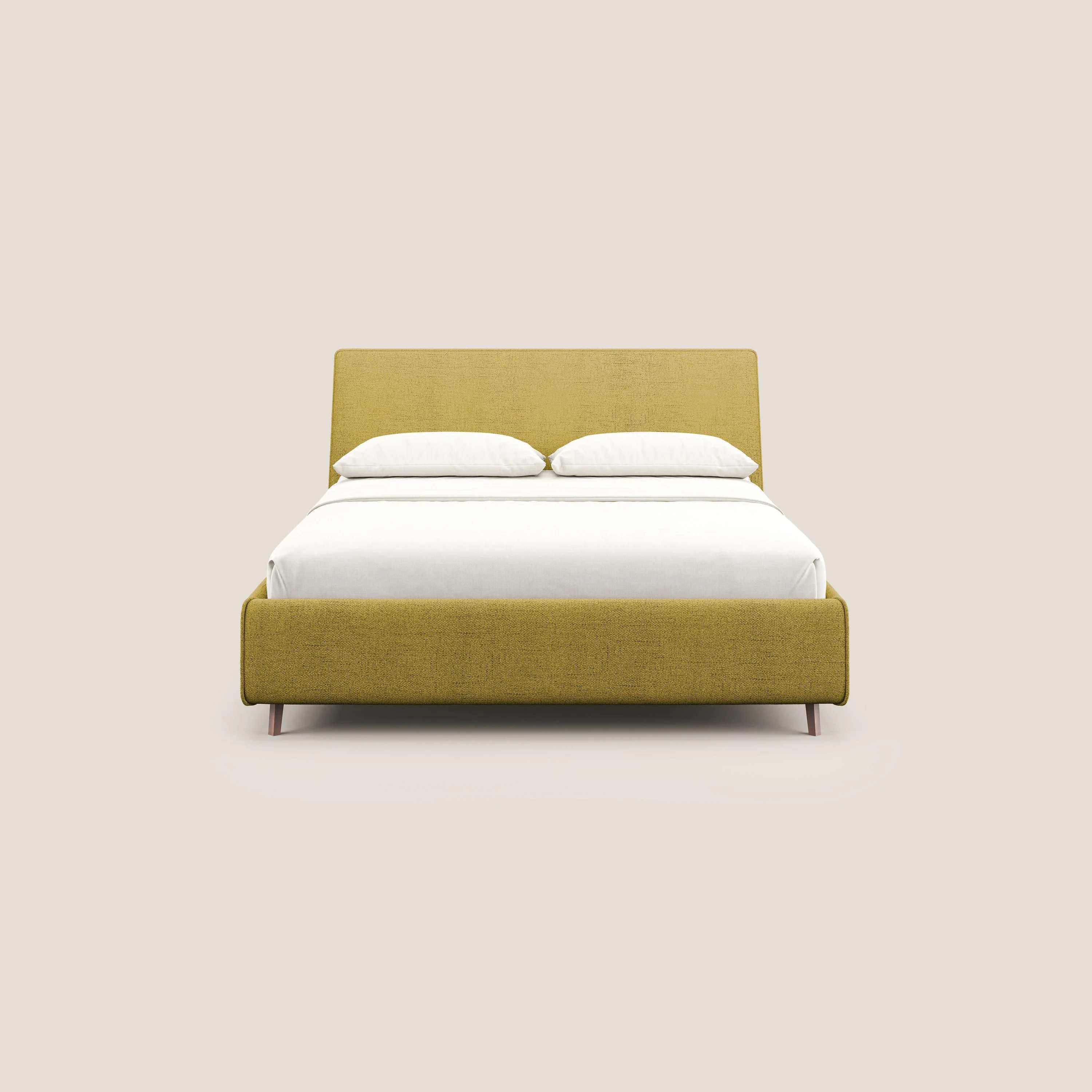 Justin lit rembourré avec coffre et déhoussable en tissu flammé imperméable T03 jaune - Image 3