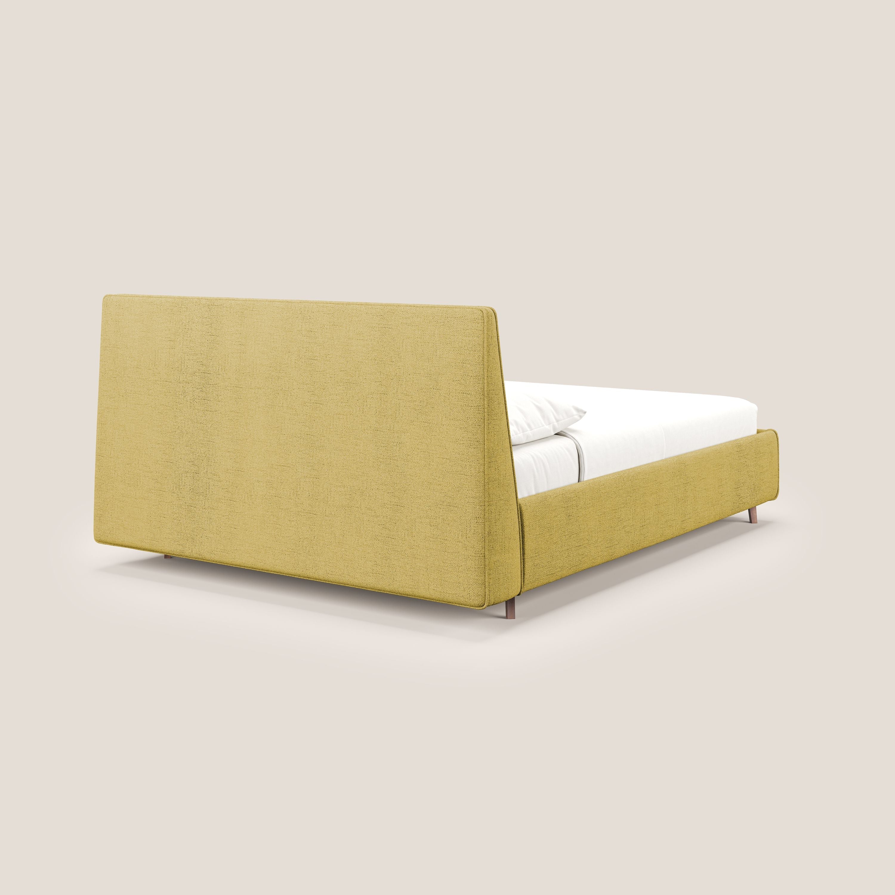 Justin lit rembourré avec coffre et déhoussable en tissu flammé imperméable T03 jaune - Image 6