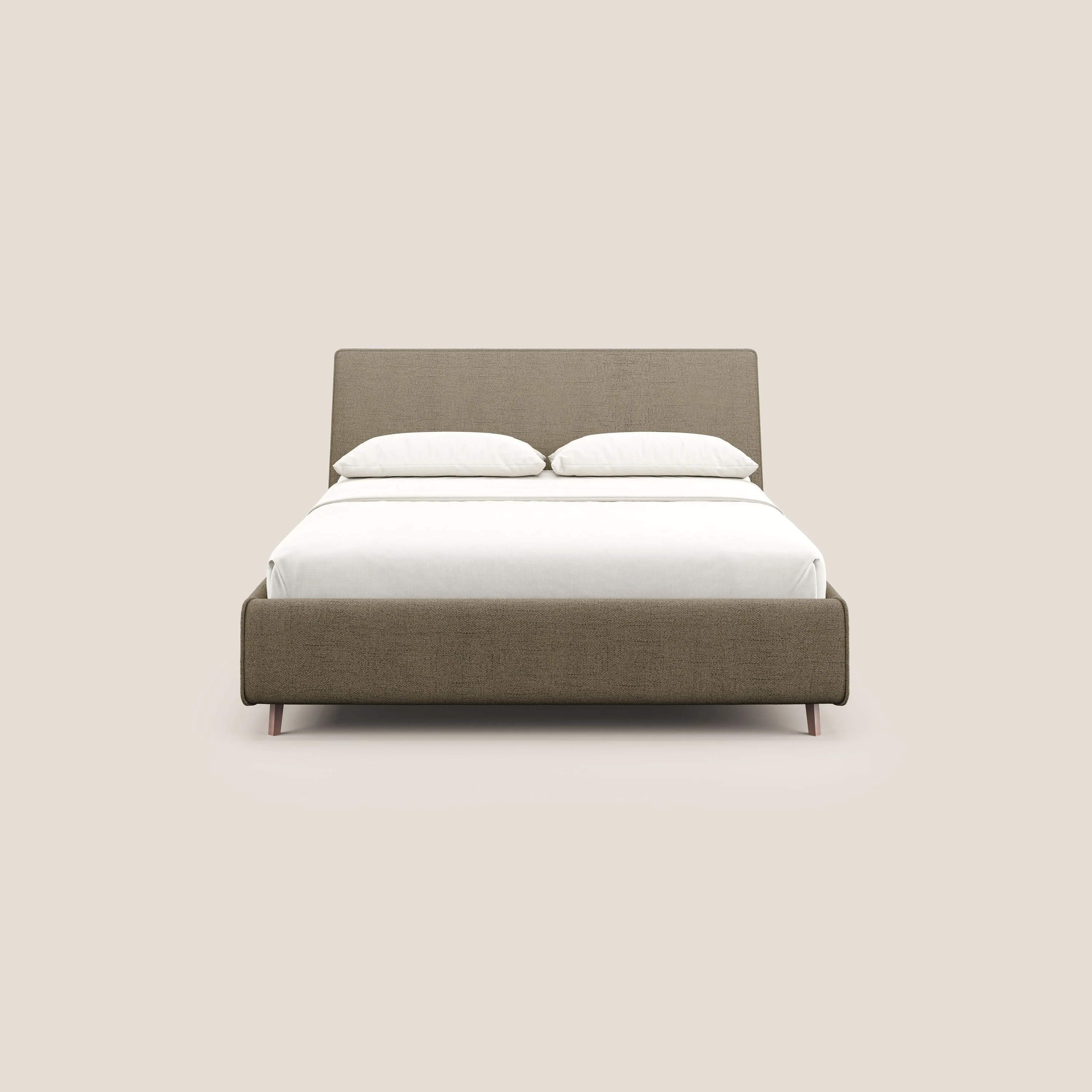 Justin lit rembourré avec coffre et déhoussable en tissu flammé imperméable T03 marron - Image 3
