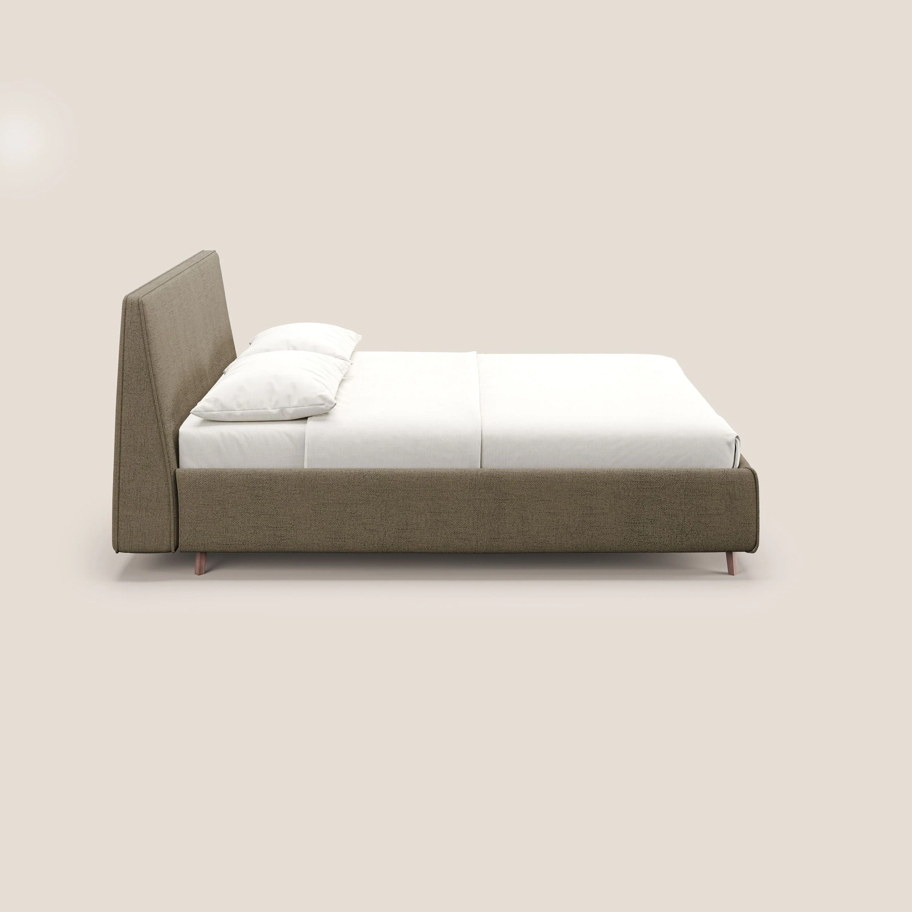 Justin lit rembourré avec coffre et déhoussable en tissu flammé imperméable T03 marron - Image 5