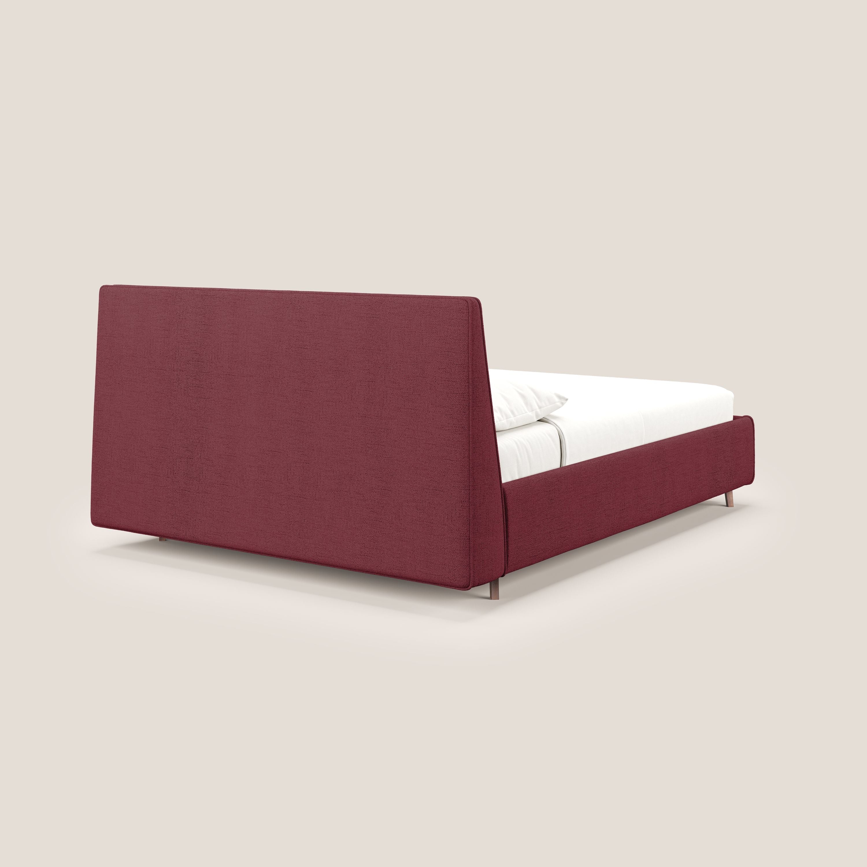 Justin lit rembourré avec coffre et déhoussable en tissu flammé imperméable T03 rouge - Image 6