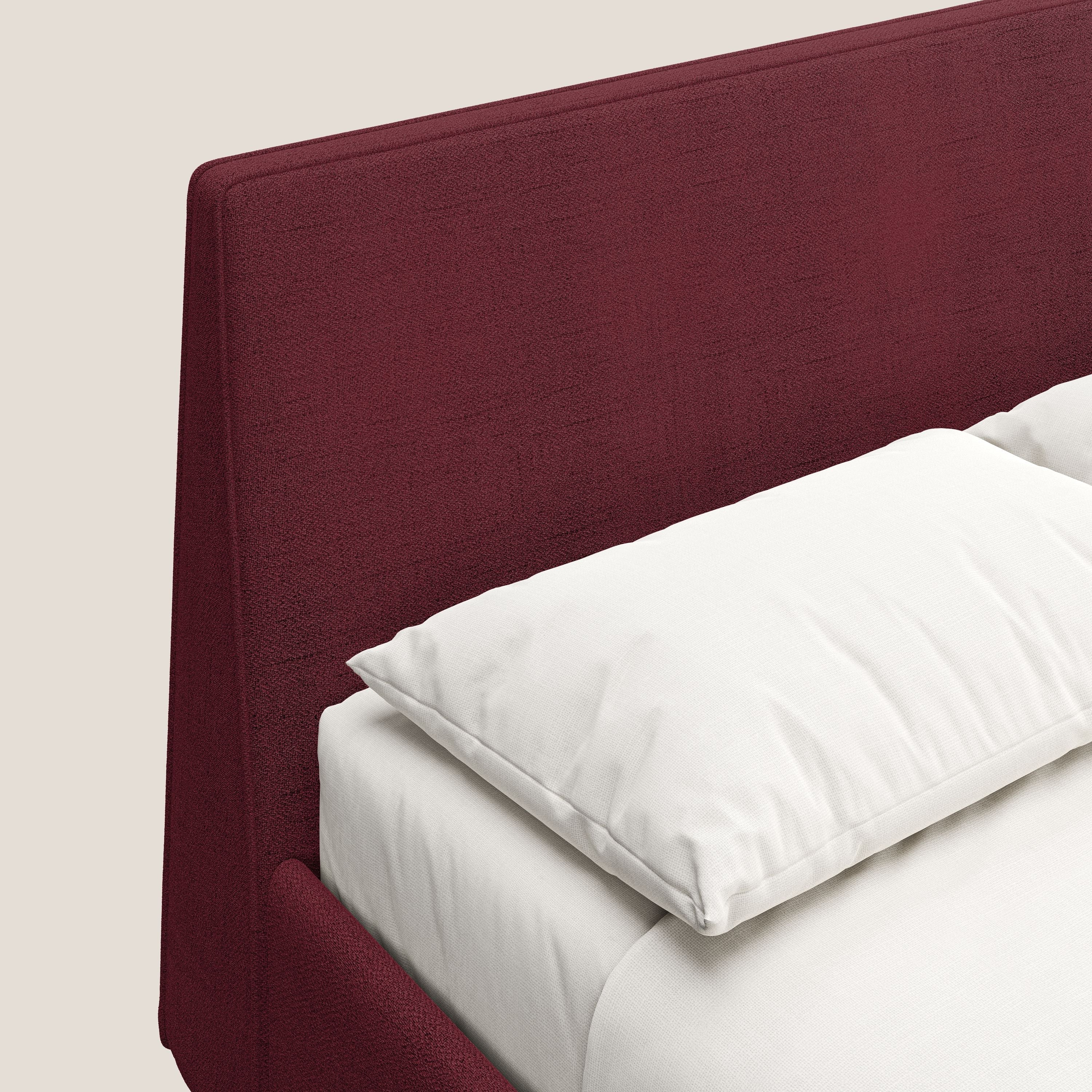 Justin lit rembourré avec coffre et déhoussable en tissu flammé imperméable T03 rouge - Image 7
