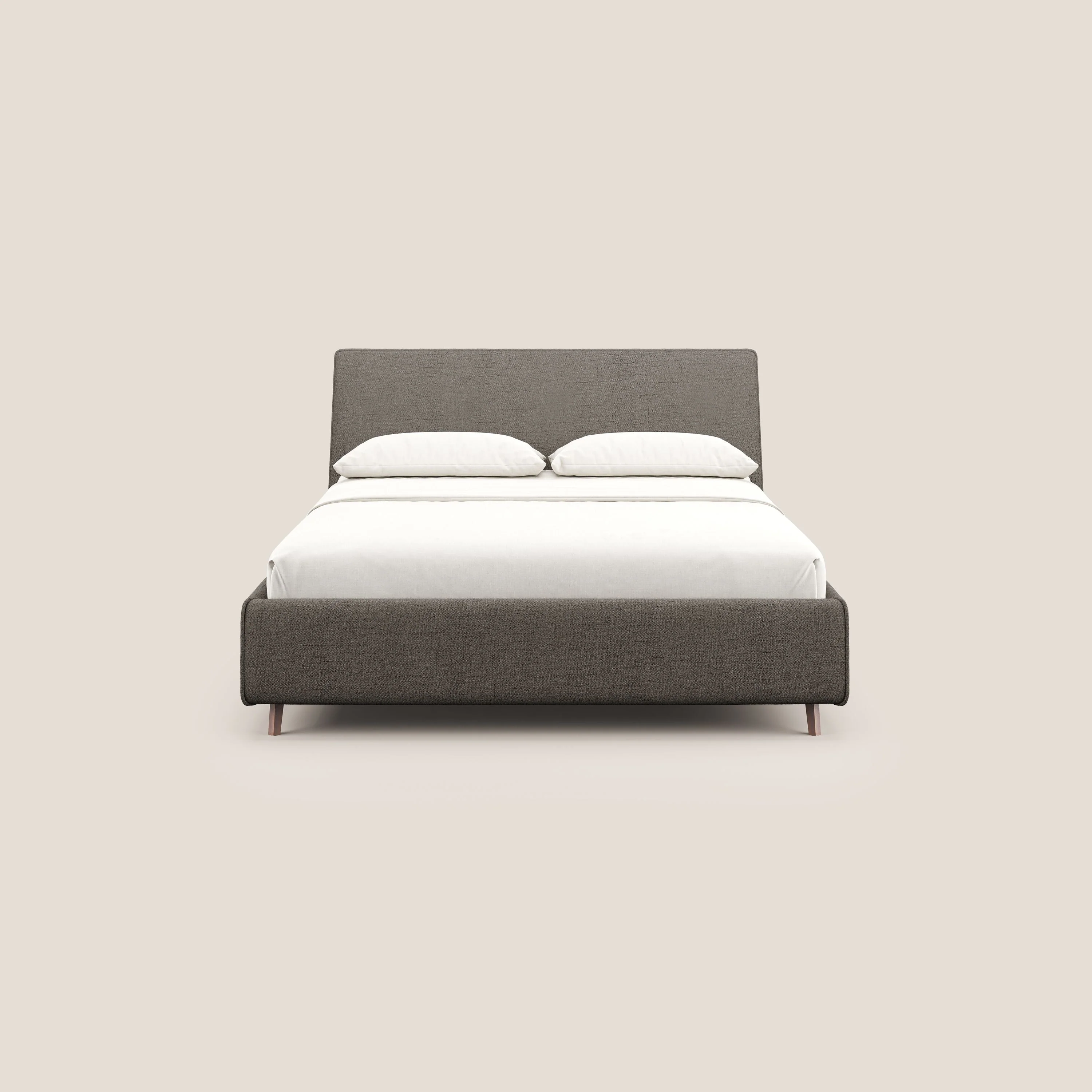 Justin lit rembourré avec coffre et déhoussable en tissu flammé imperméable T03 taupe - Image 3