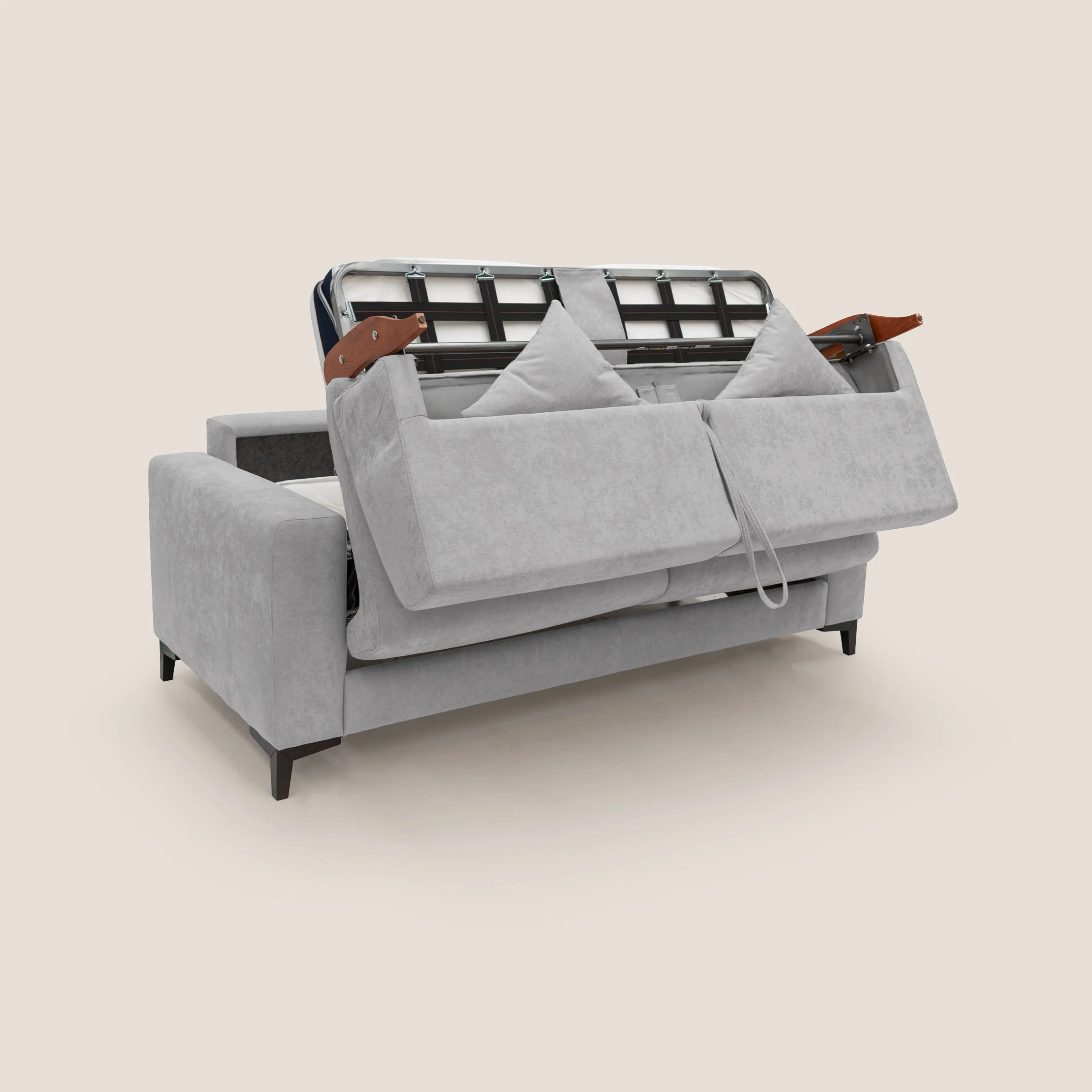 Kafka canapé lit convertible en tissu doux imperméable T02 gris clair - Image 5