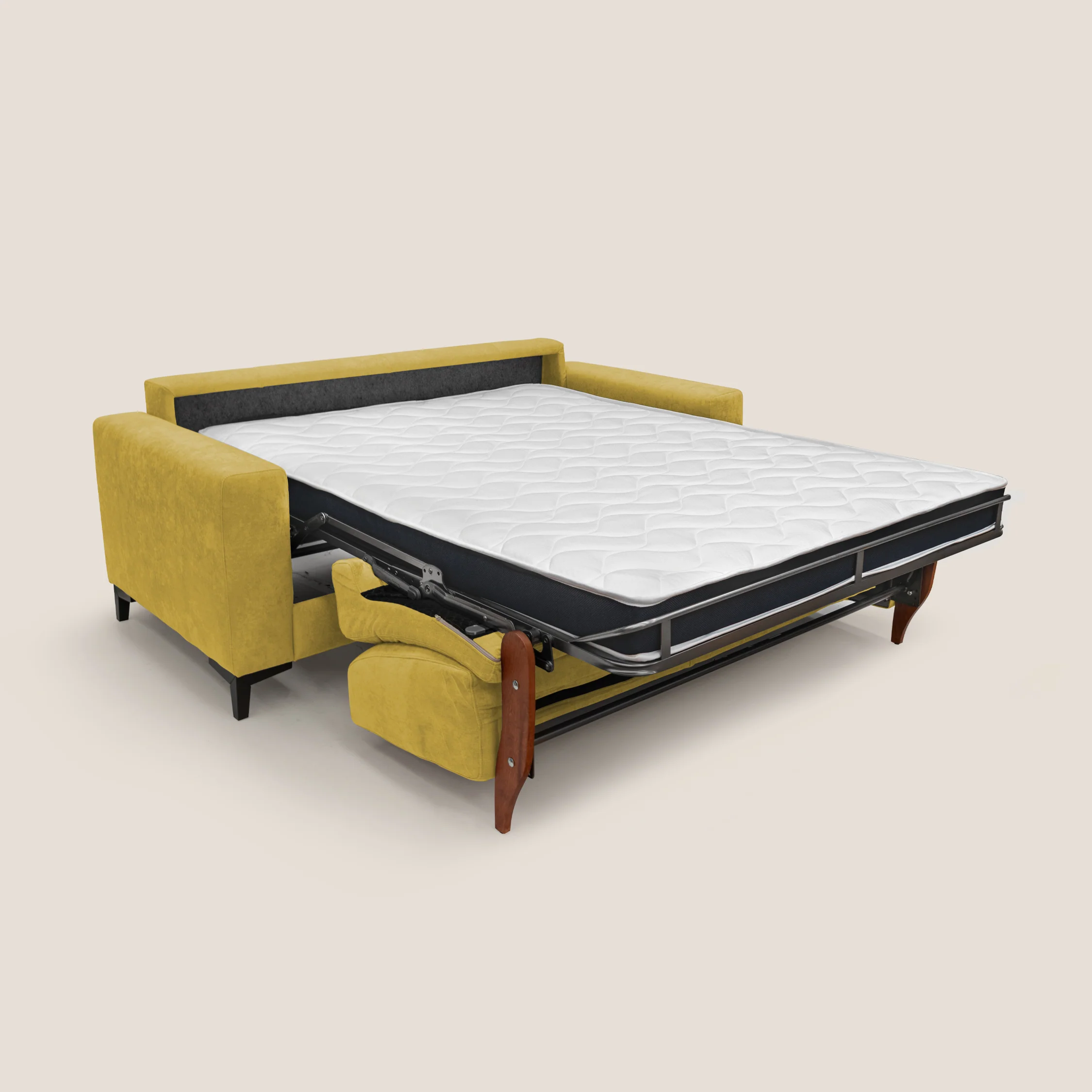 Kafka canapé lit convertible en tissu doux imperméable T02 jaune - Image 4