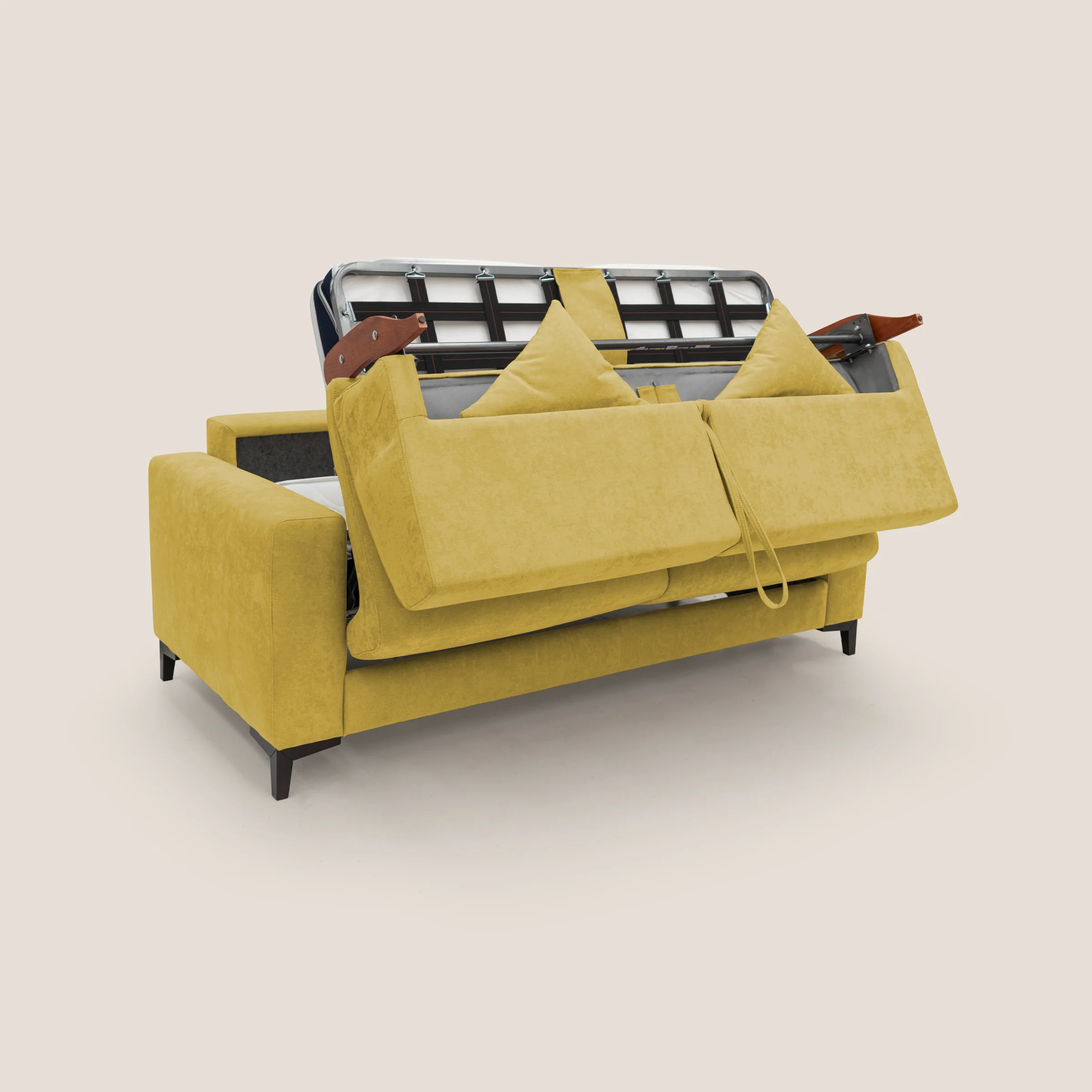 Kafka canapé lit convertible en tissu doux imperméable T02 jaune - Image 5