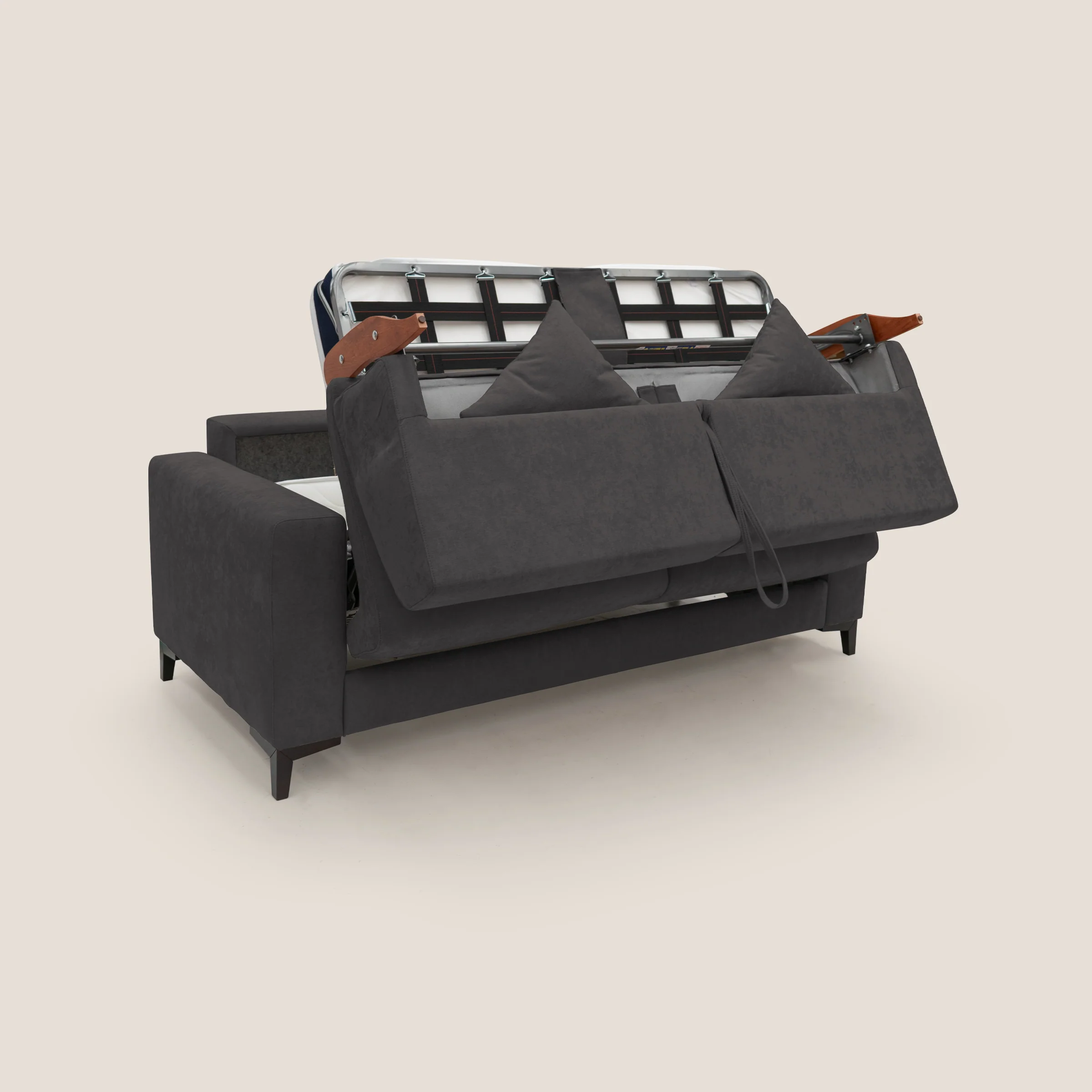 Kafka canapé lit convertible en tissu doux imperméable T02 noir - Image 5