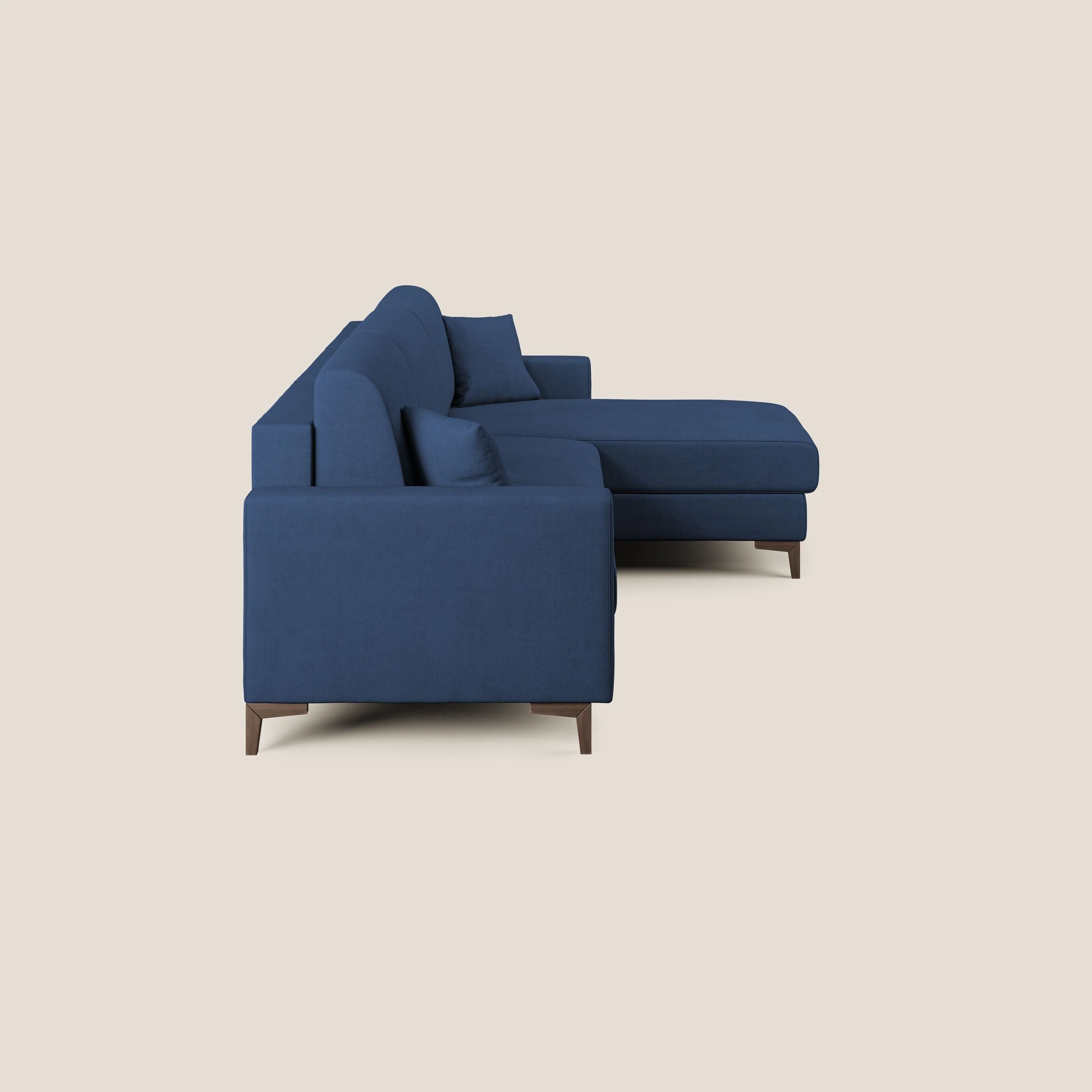 Kafka canapé d'angle convertible en tissu doux imperméable T02 bleu - Image 3