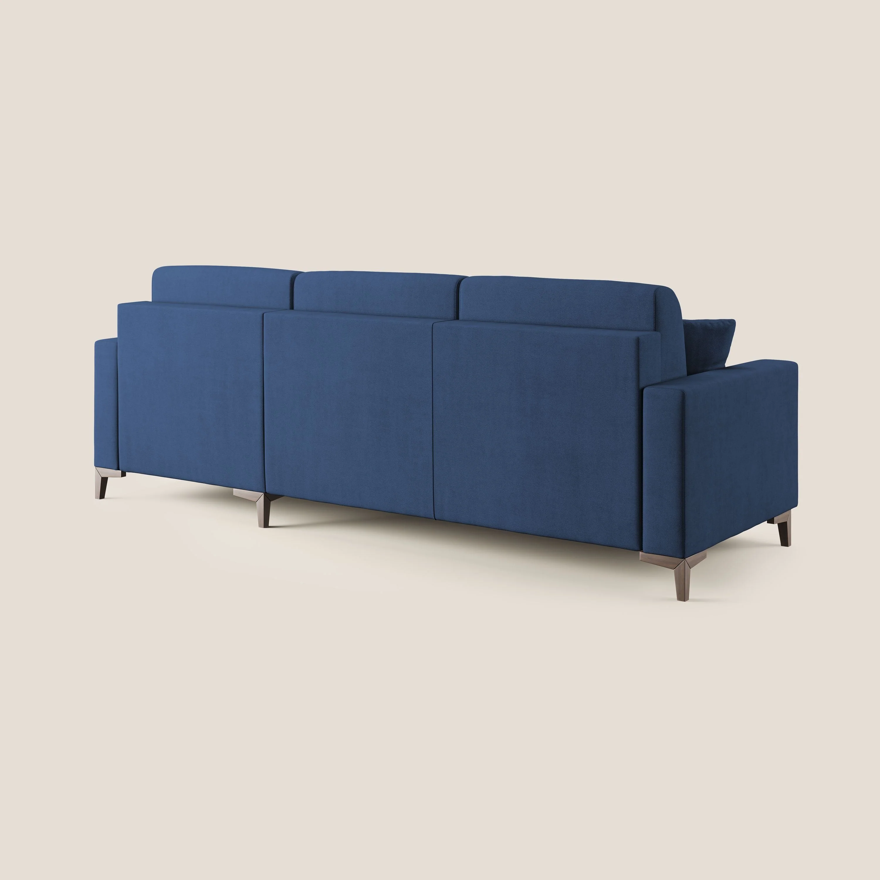 Kafka canapé d'angle convertible en tissu doux imperméable T02 bleu - Image 4