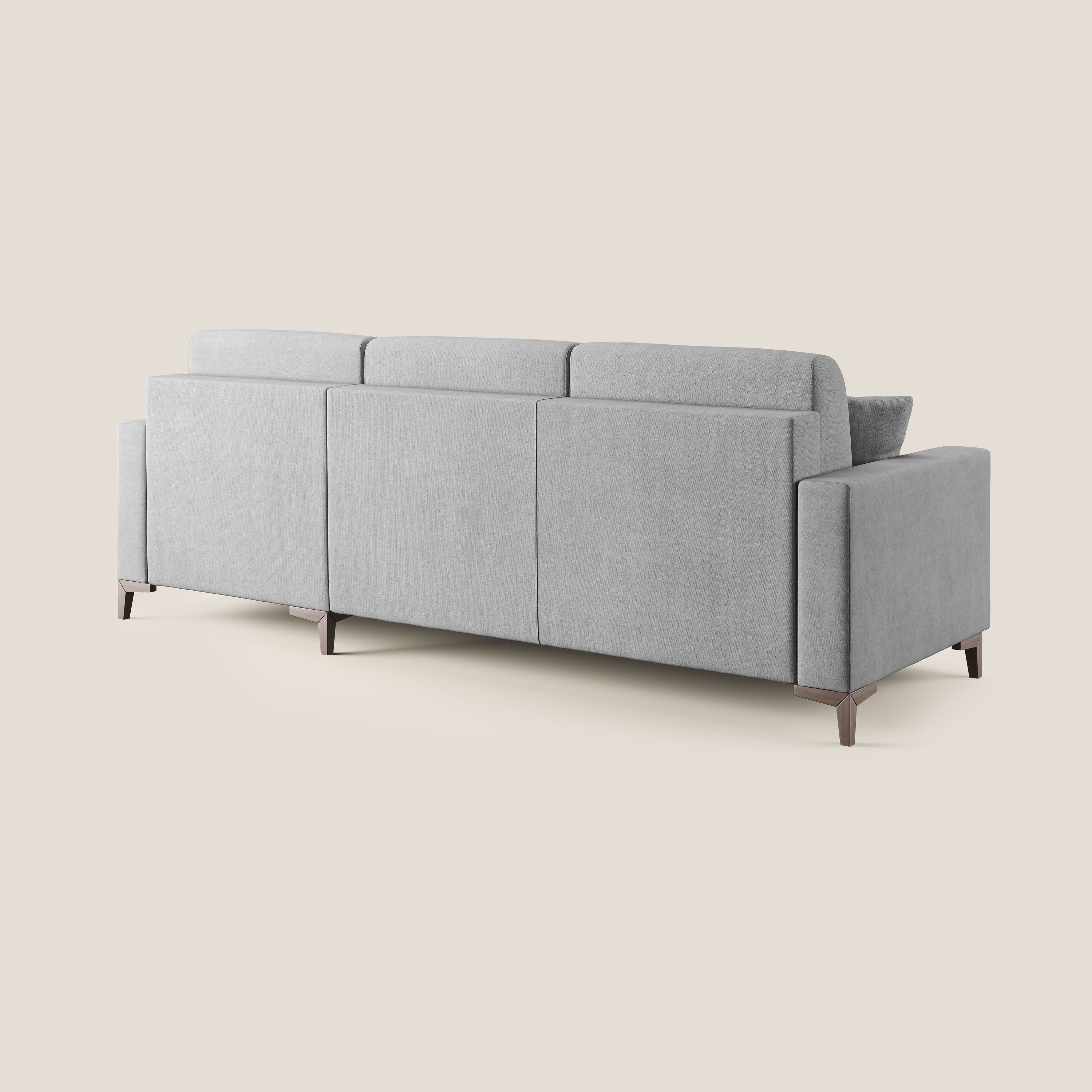 Kafka canapé d'angle convertible en tissu doux imperméable T02 gris clair - Image 4