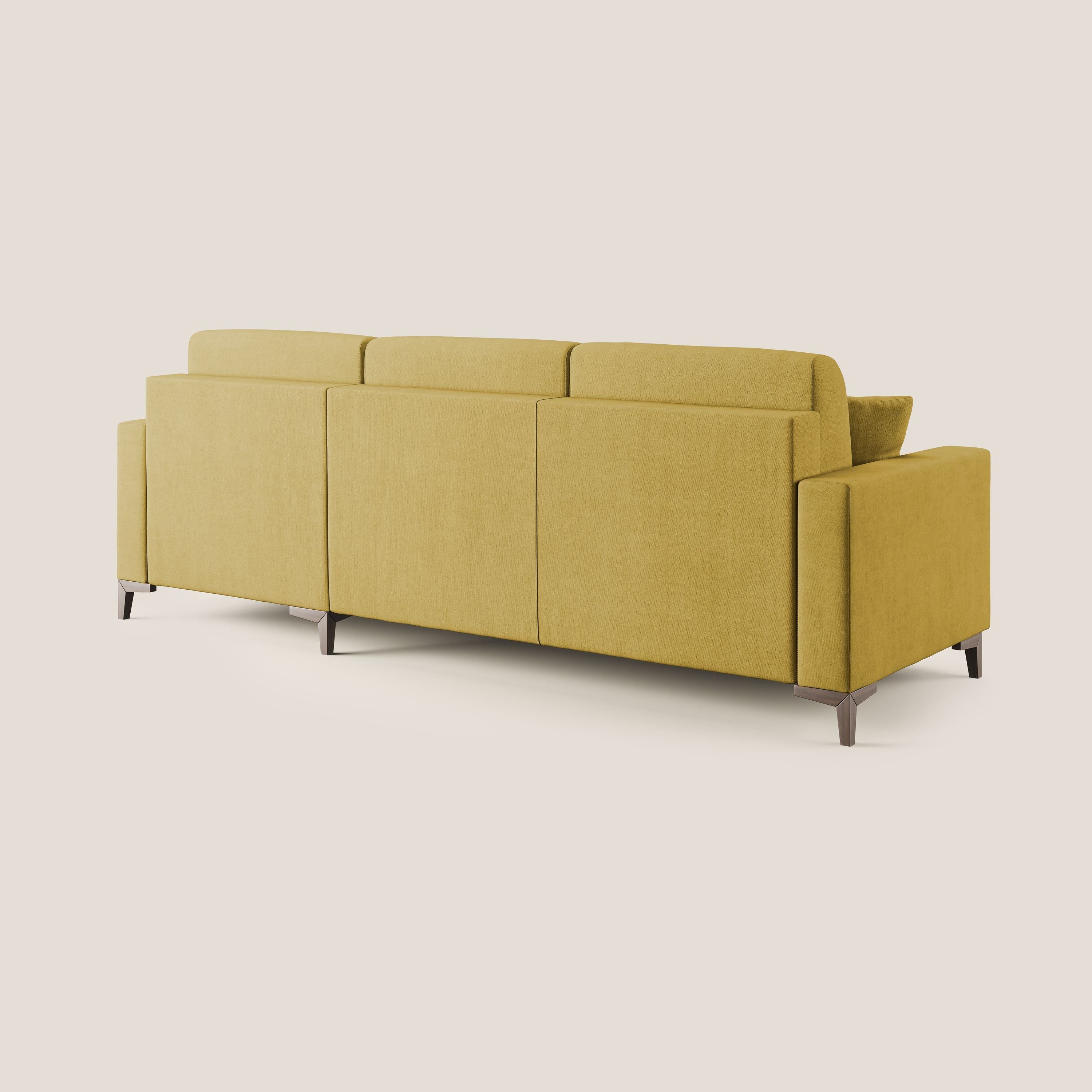 Kafka canapé d'angle convertible en tissu doux imperméable T02 jaune - Image 4