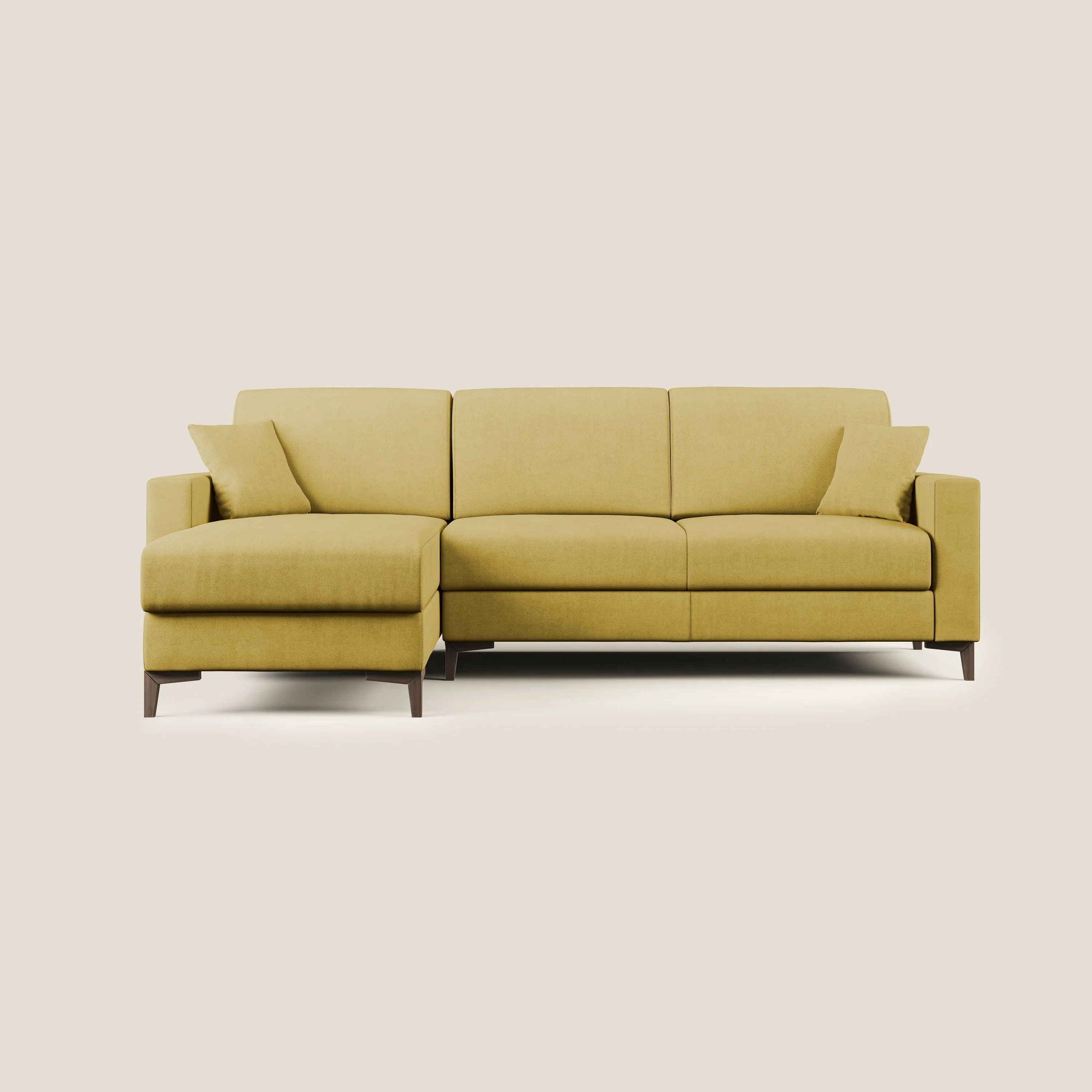 Kafka canapé d'angle convertible en tissu doux imperméable T02 jaune - Image 8