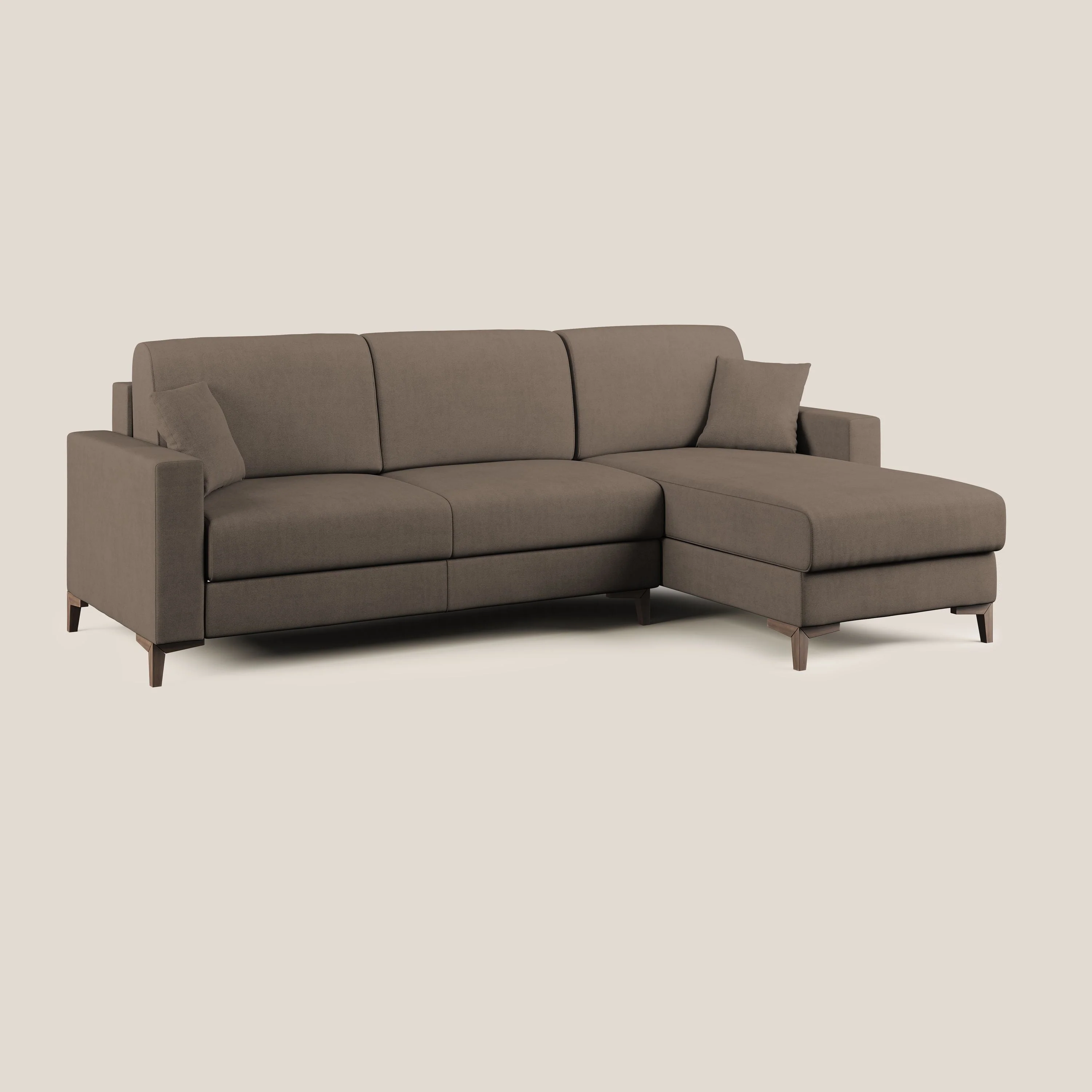 Kafka canapé d'angle convertible en tissu doux imperméable T02 marron - Image 2