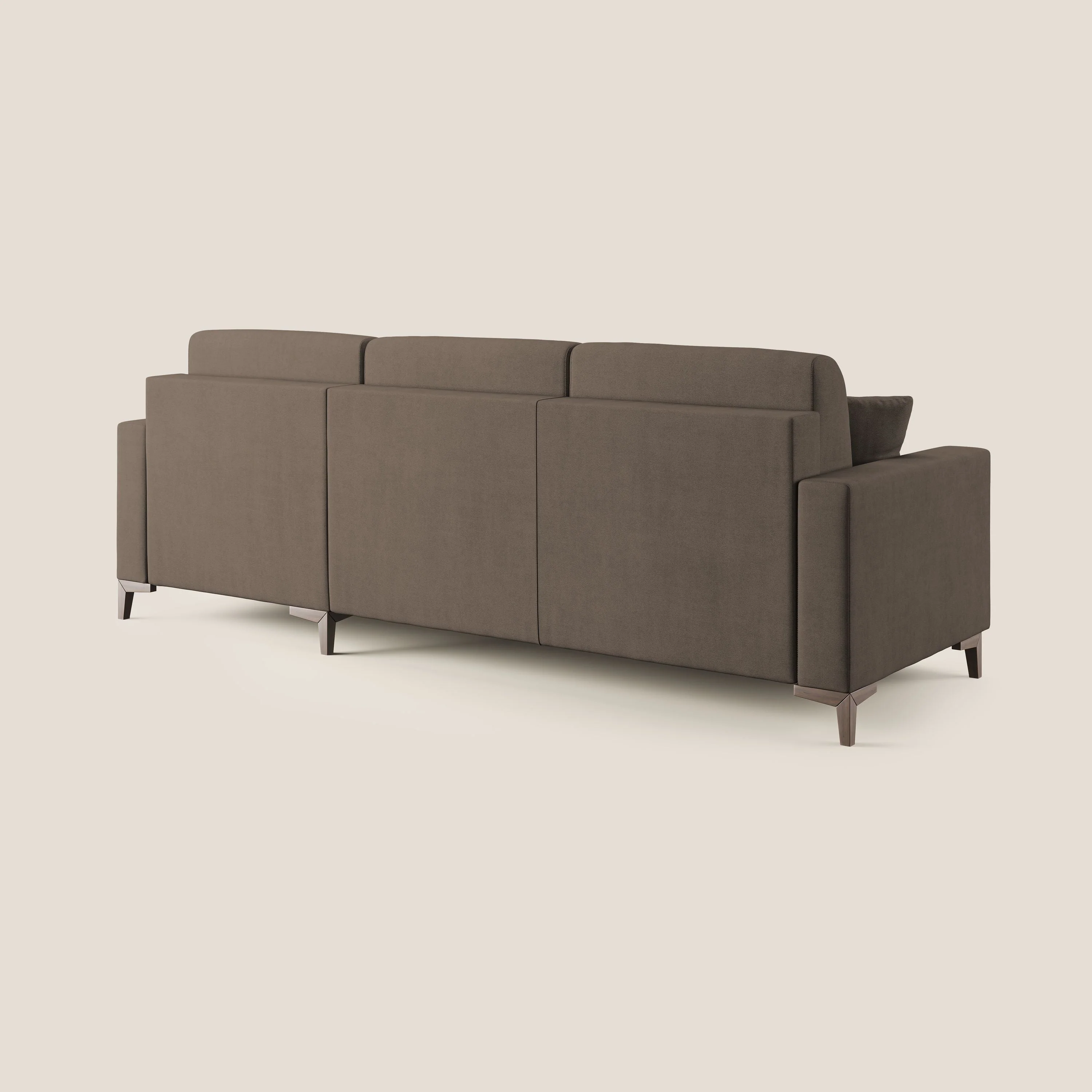 Kafka canapé d'angle convertible en tissu doux imperméable T02 marron - Image 4