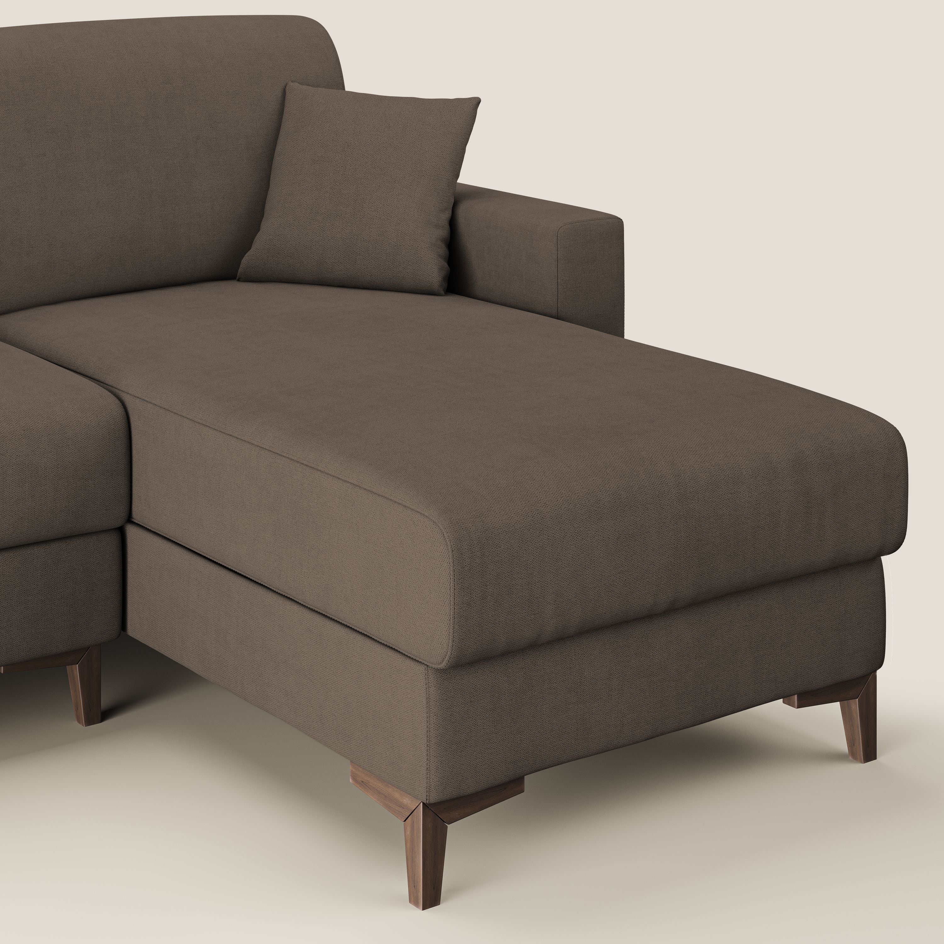 Kafka canapé d'angle convertible en tissu doux imperméable T02 marron - Image 7