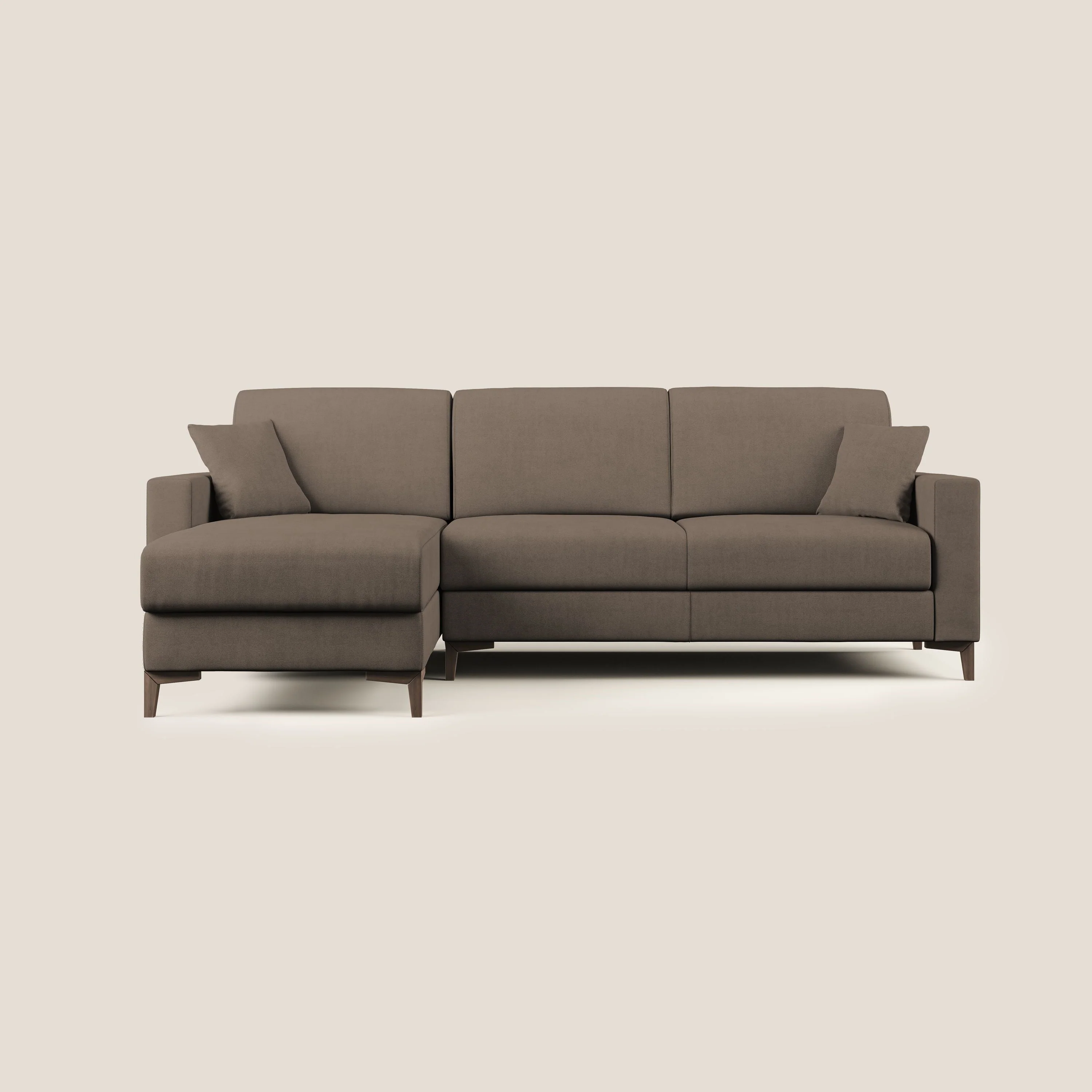 Kafka canapé d'angle convertible en tissu doux imperméable T02 marron - Image 8