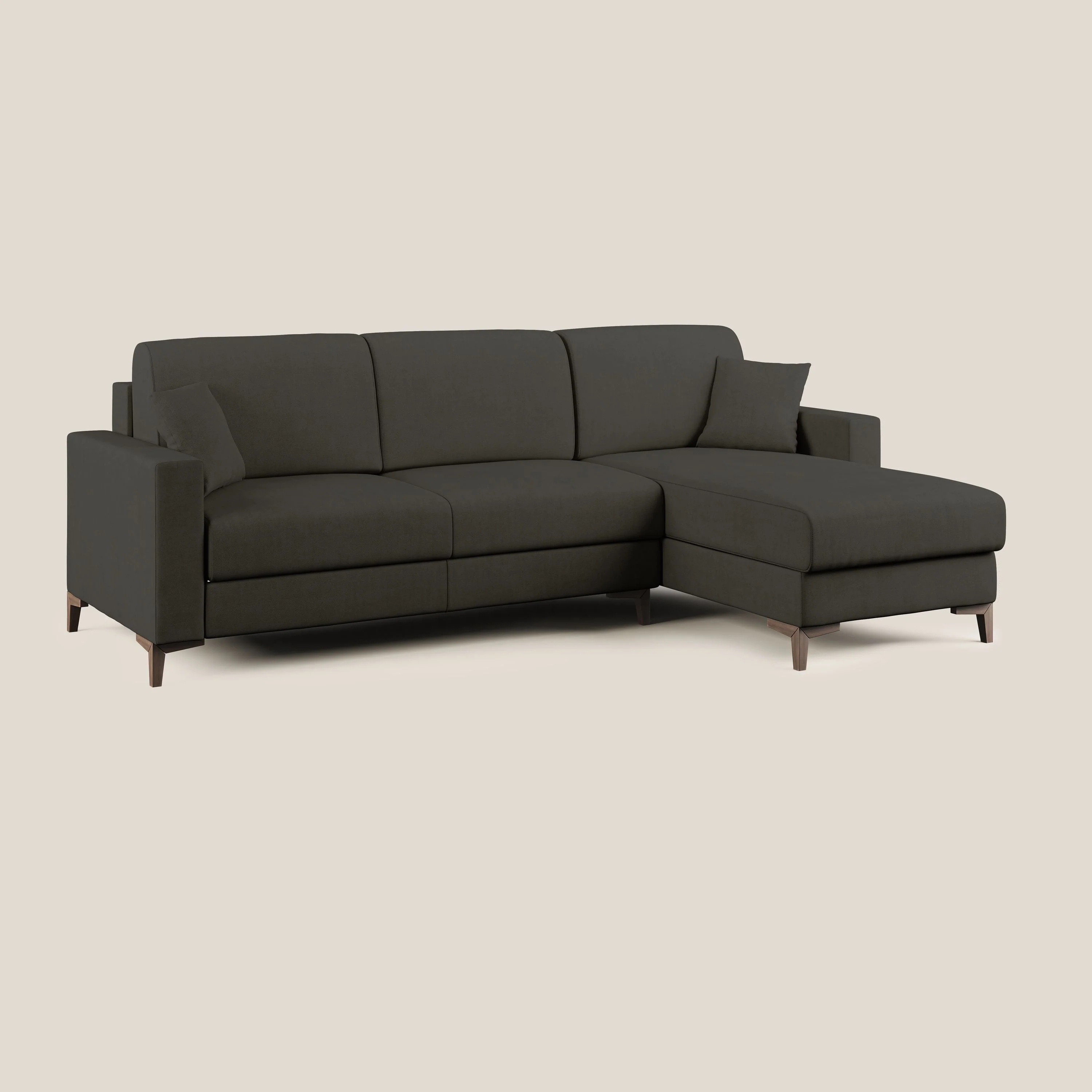 Kafka canapé d'angle convertible en tissu doux imperméable T02 noir - Image 2