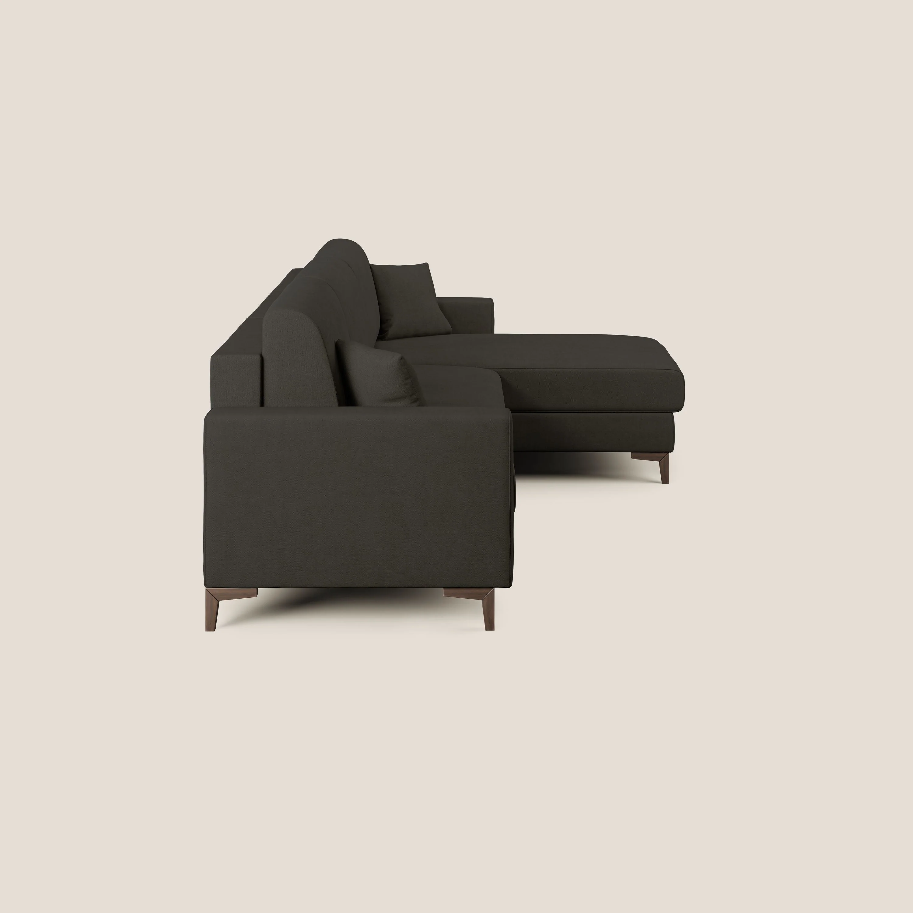 Kafka canapé d'angle convertible en tissu doux imperméable T02 noir - Image 3