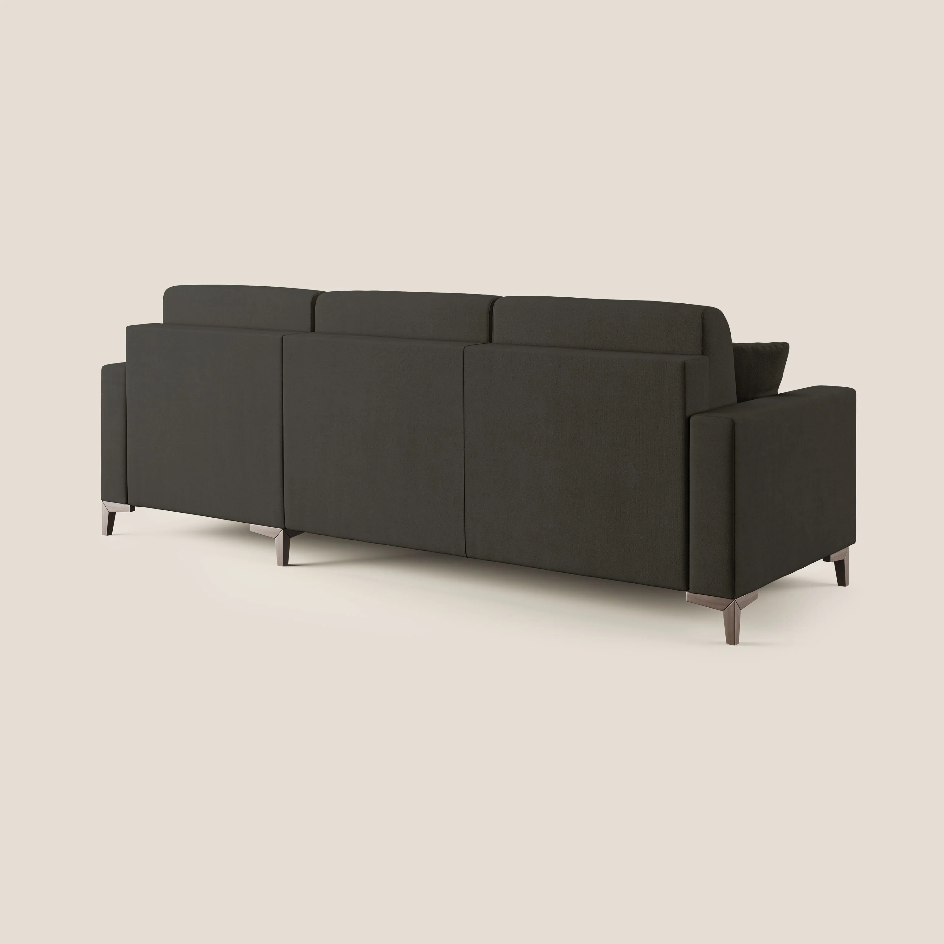 Kafka canapé d'angle convertible en tissu doux imperméable T02 noir - Image 4