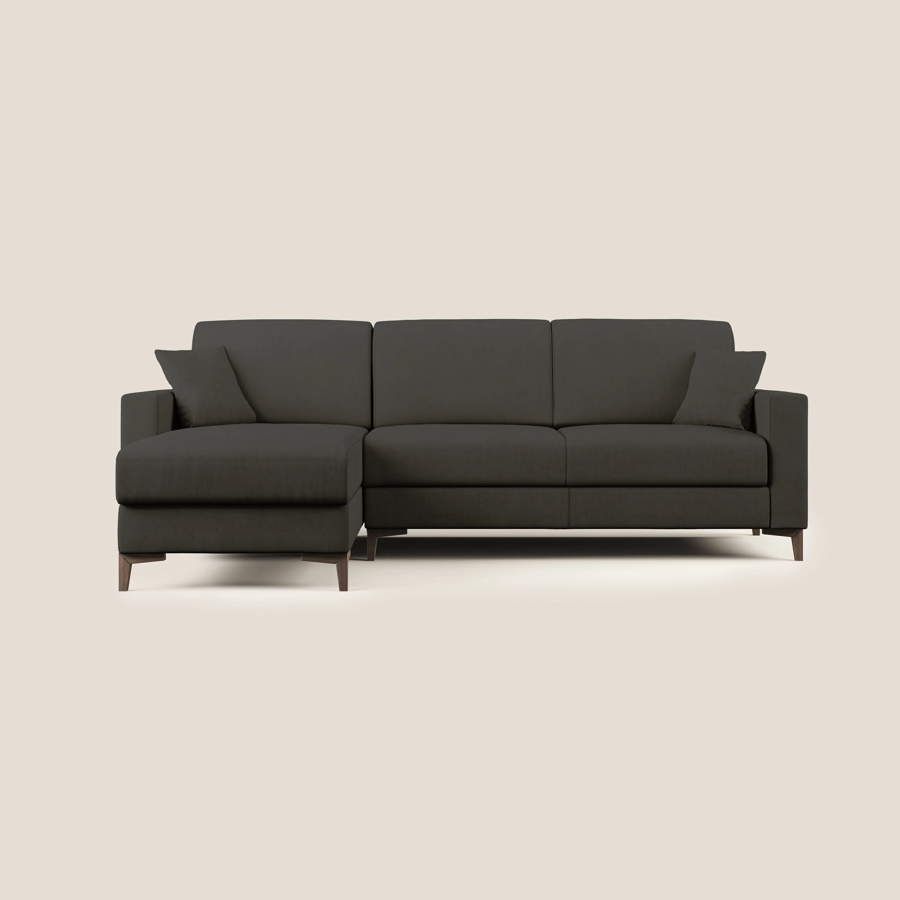 Kafka canapé d'angle convertible en tissu doux imperméable T02 noir - Image 8