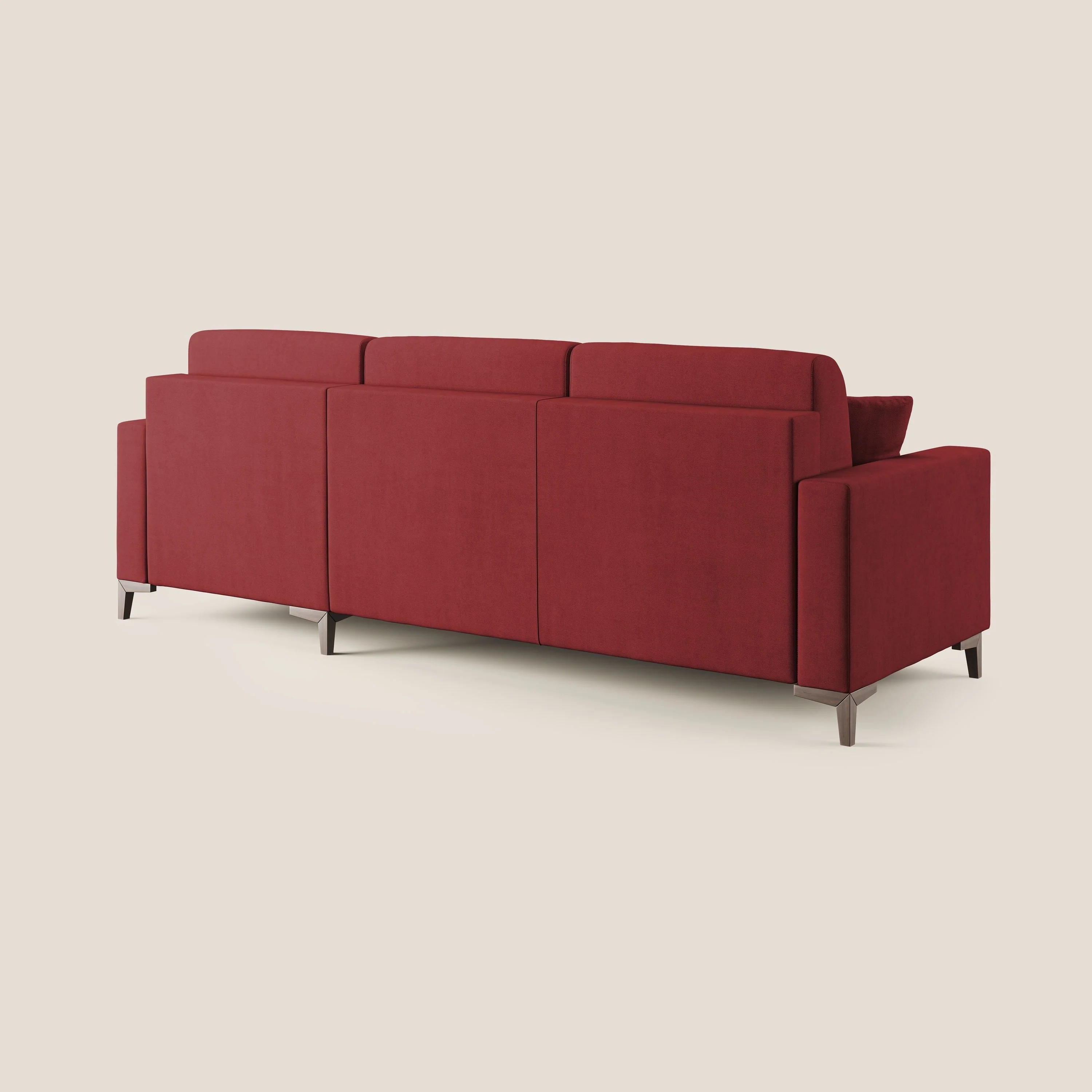 Kafka canapé d'angle convertible en tissu doux imperméable T02 rouge - Image 6
