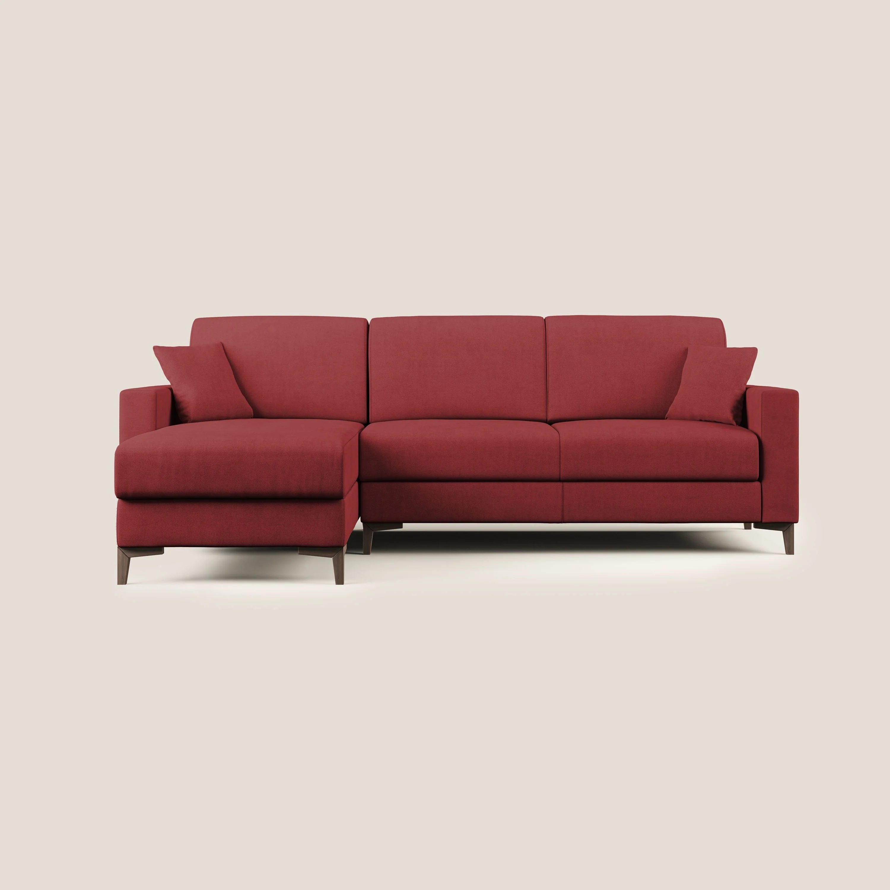 Kafka canapé d'angle convertible en tissu doux imperméable T02 rouge - Image 8
