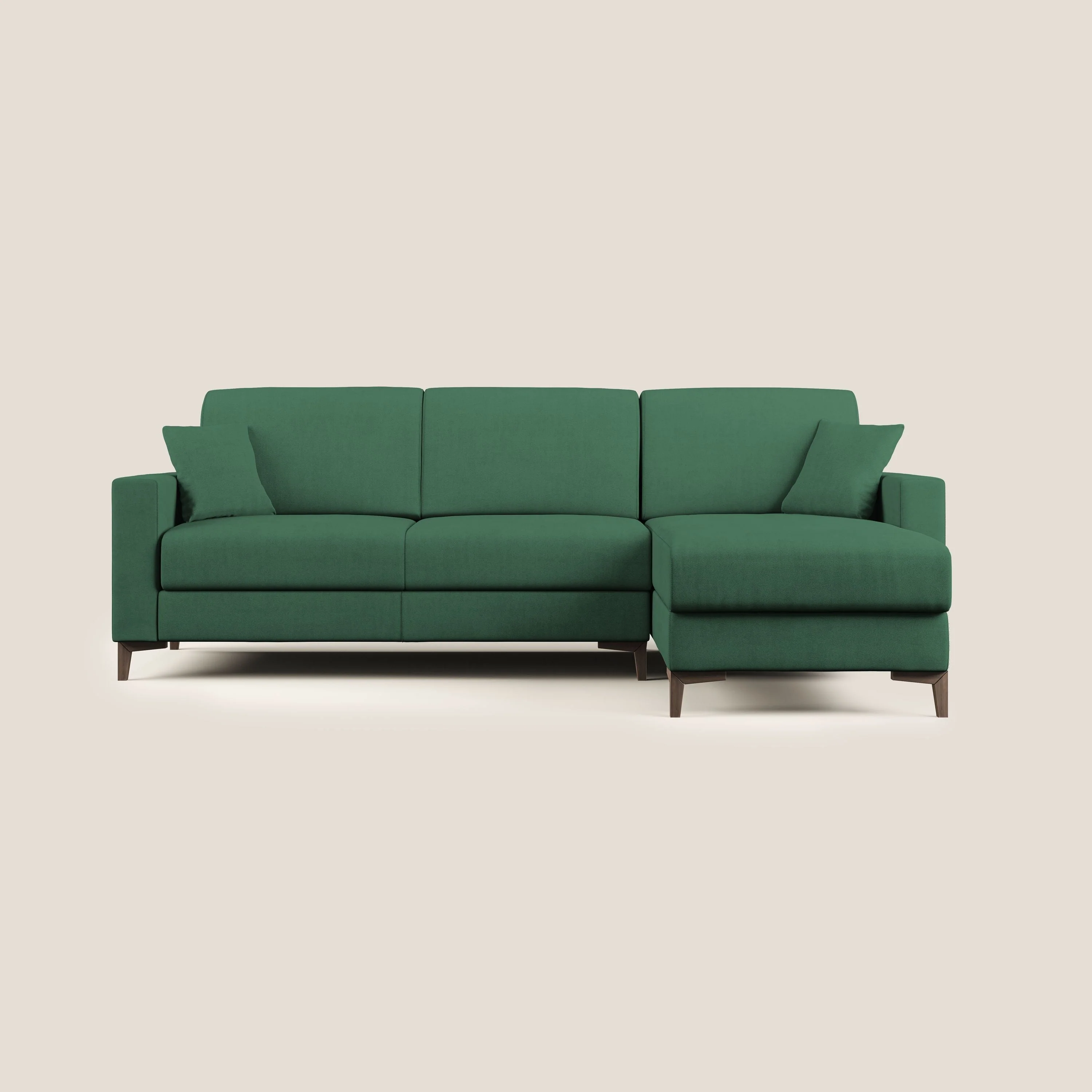 Kafka canapé d'angle convertible en tissu doux imperméable T02 vert