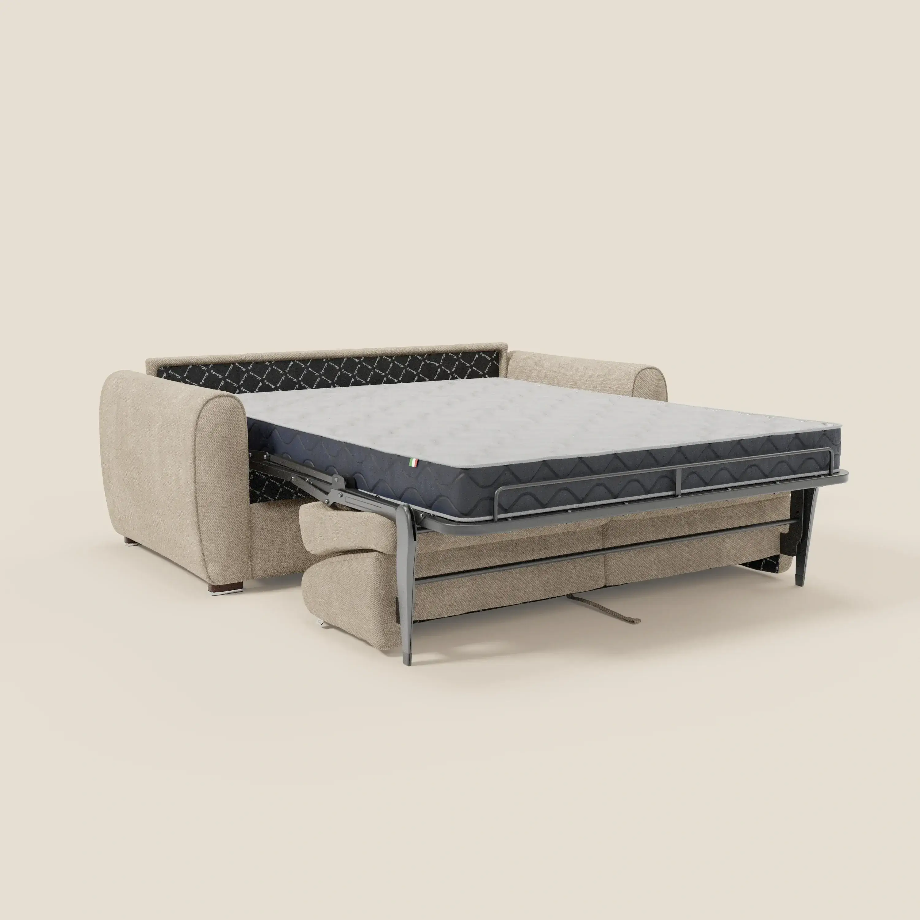 Kaleo Canapé convertible moderne avec matelas H17 cm - en tissu imperméable T26 crème - Image 11