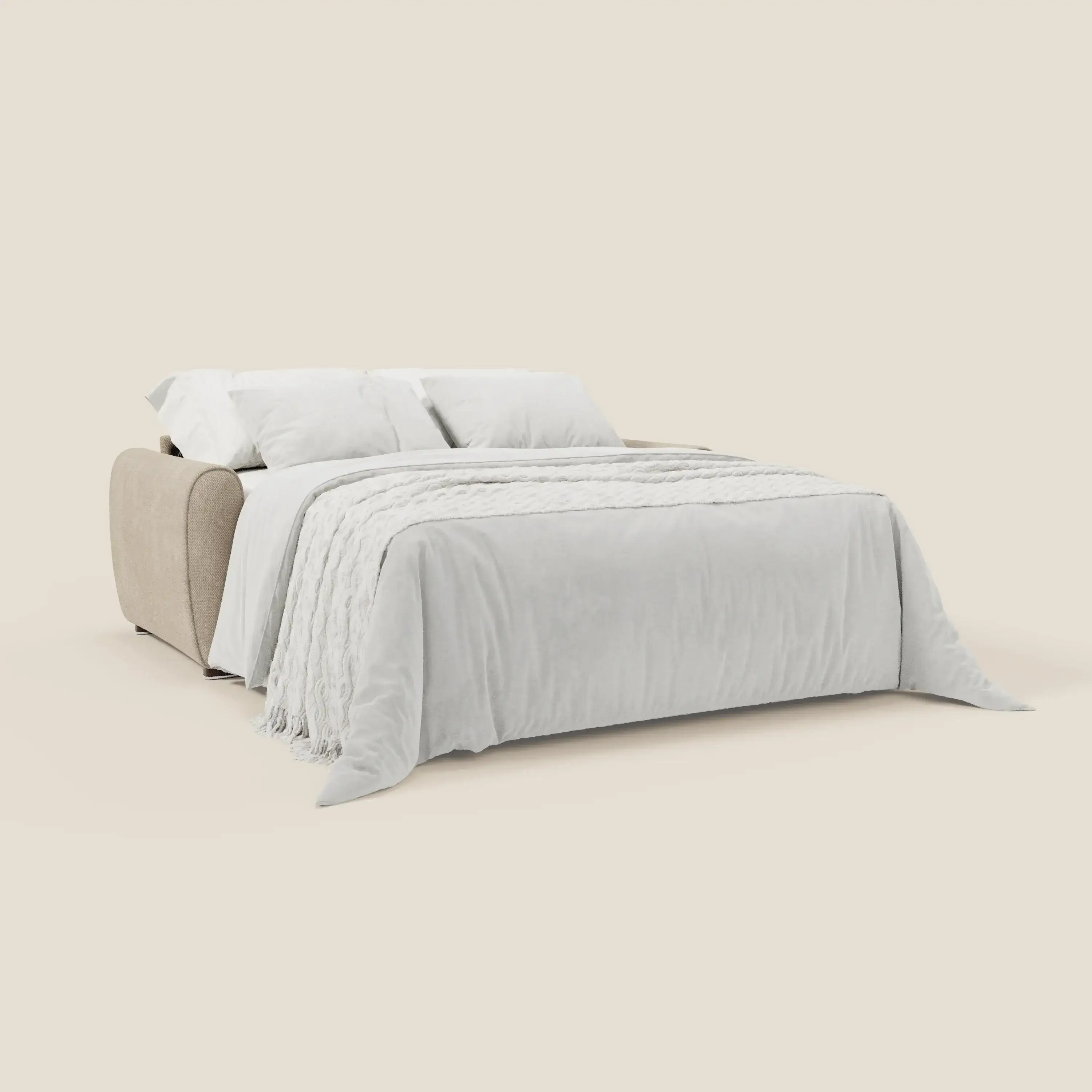 Kaleo Canapé convertible moderne avec matelas H17 cm - en tissu imperméable T26 crème - Image 2