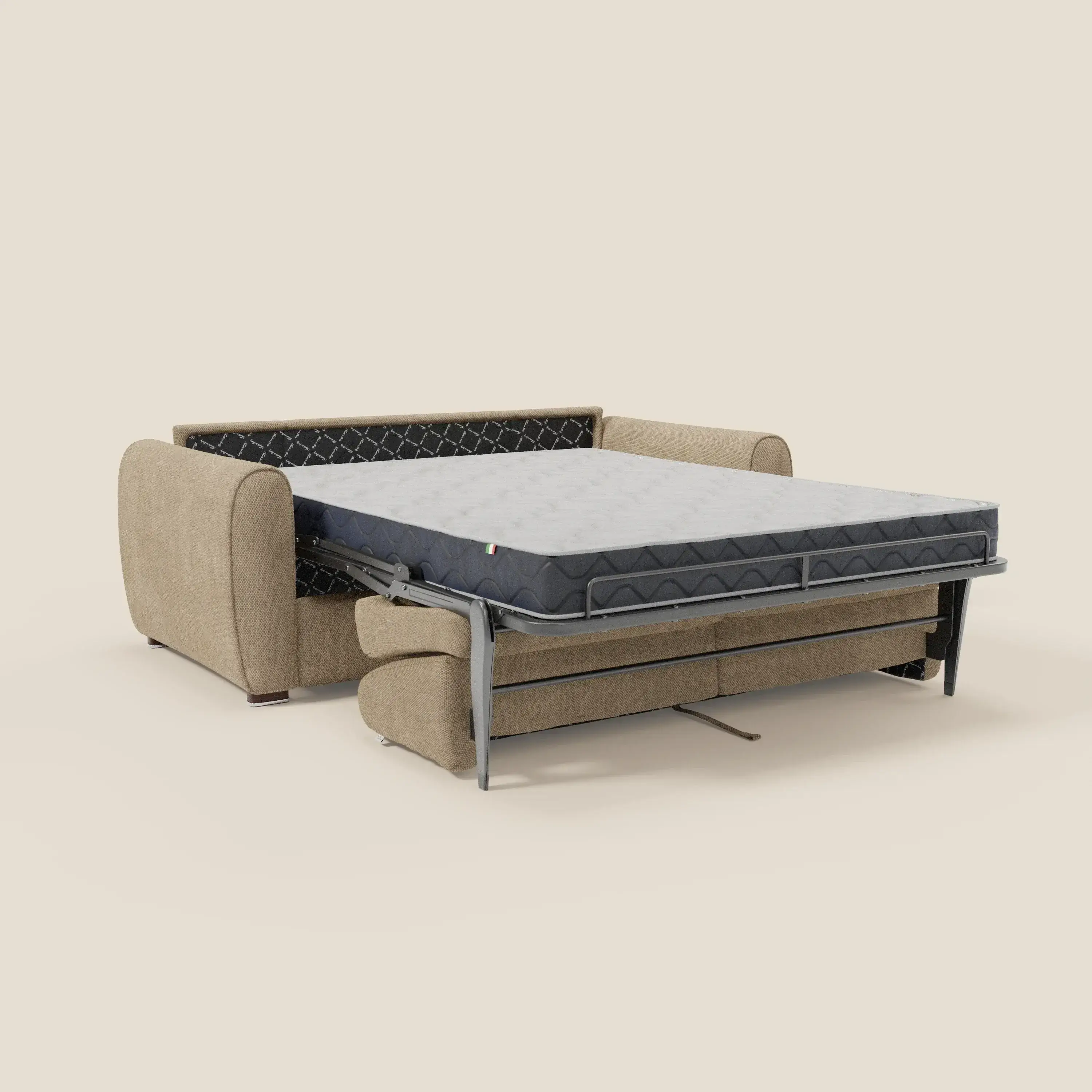 Kaleo Canapé convertible moderne avec matelas H17 cm - en tissu imperméable T26 beige - Image 11