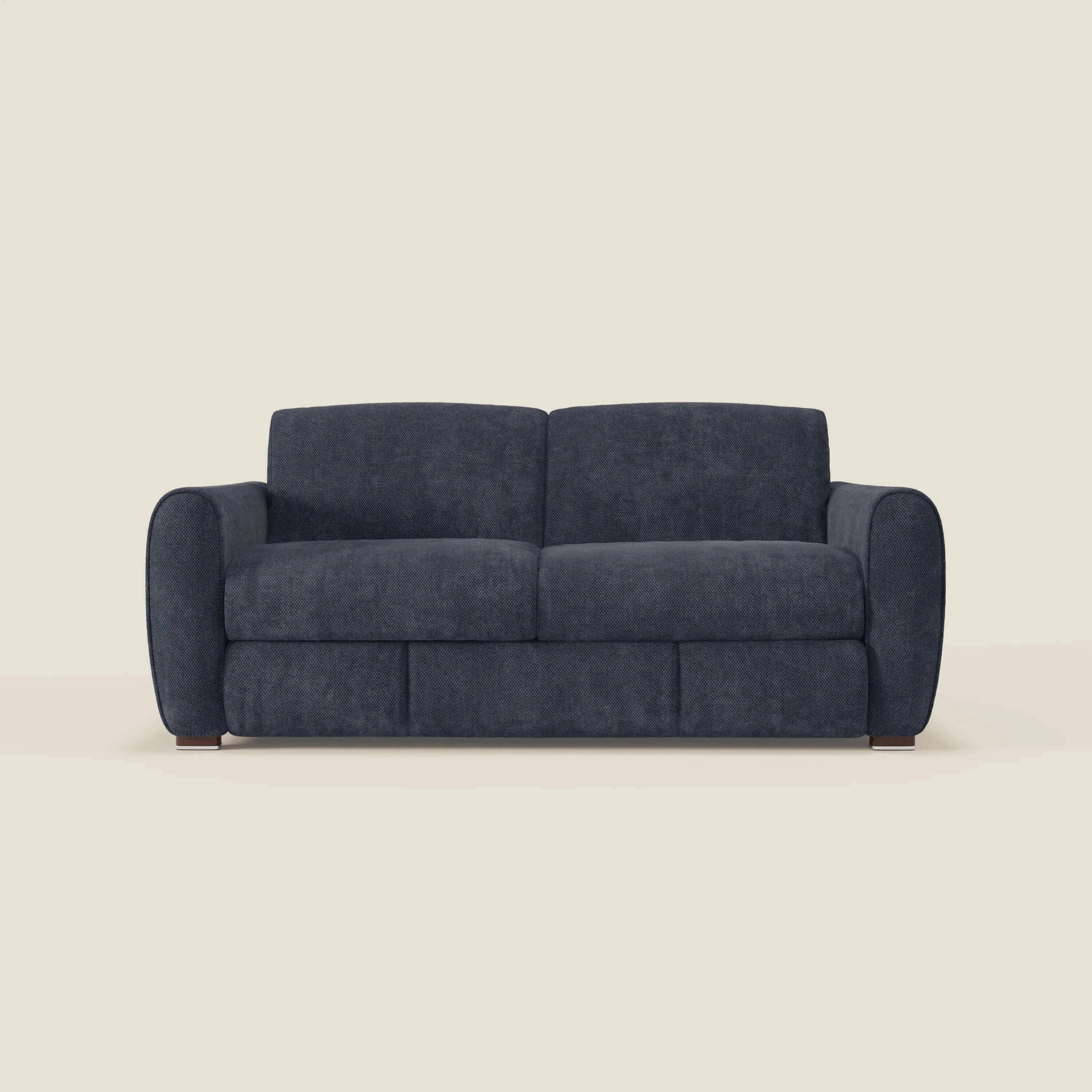 Kaleo Canapé convertible moderne avec matelas H17 cm - en tissu imperméable T26 bleu navy
