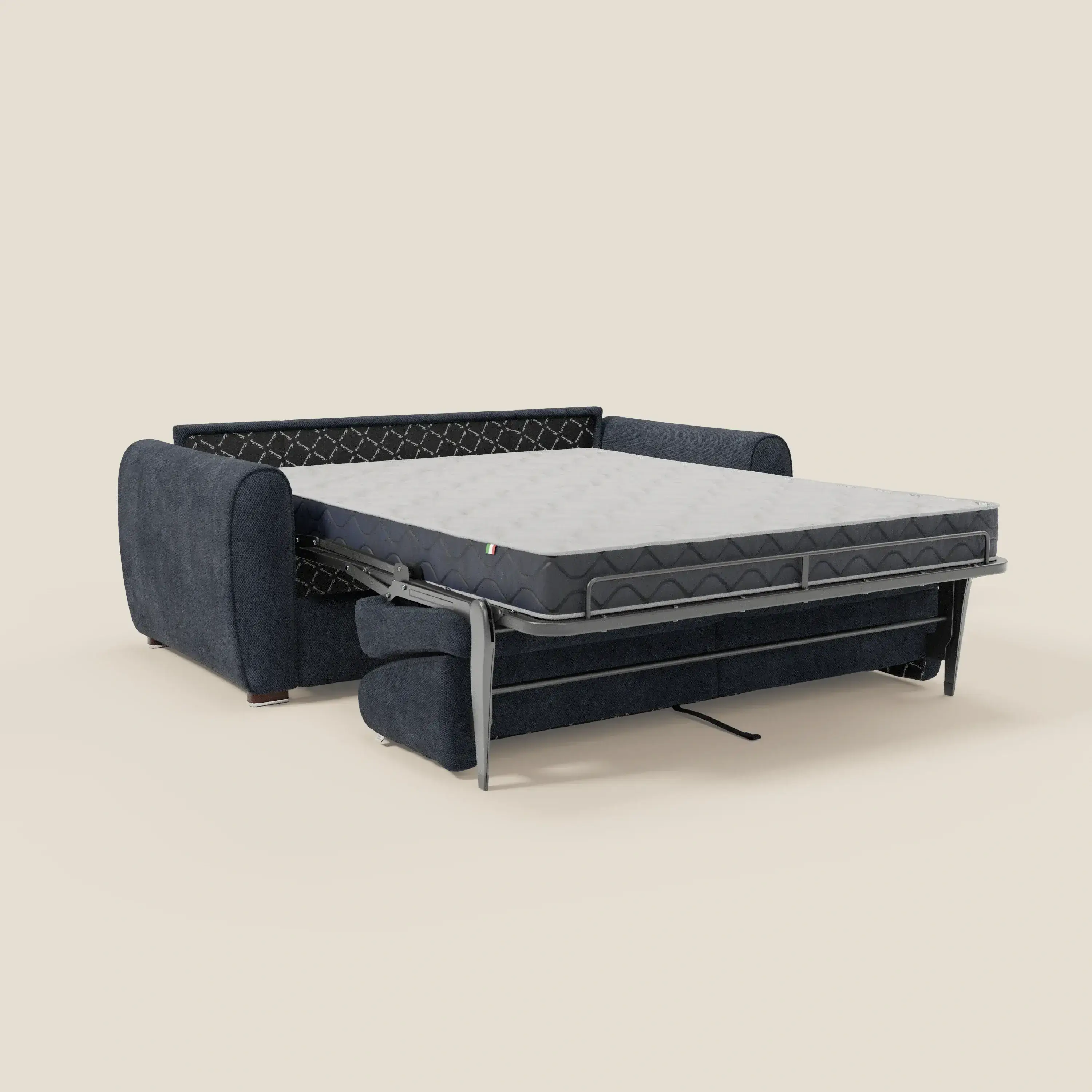 Kaleo Canapé convertible moderne avec matelas H17 cm - en tissu imperméable T26 bleu navy - Image 11