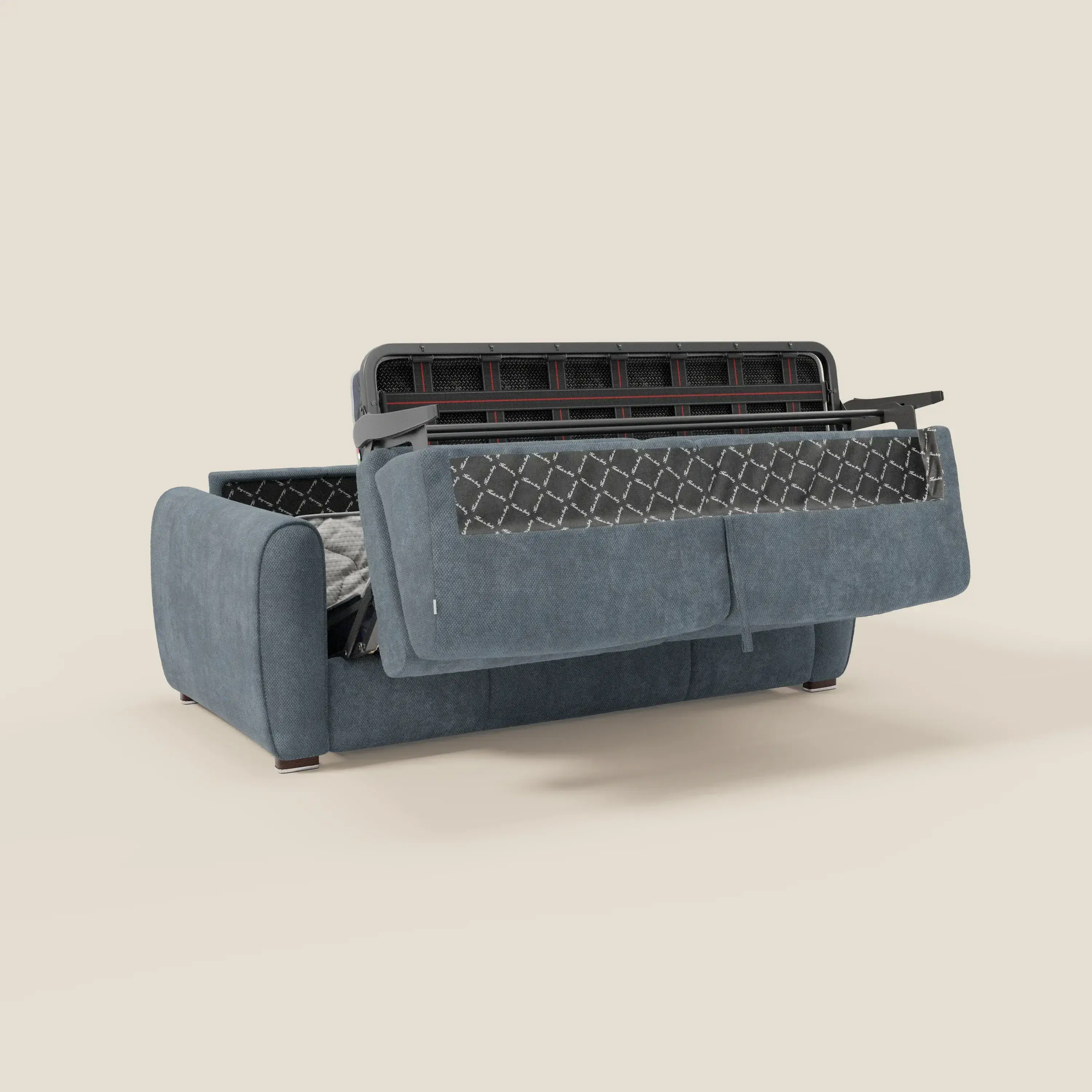 Kaleo Canapé convertible moderne avec matelas H17 cm - en tissu imperméable T26 bleu pastel - Image 10