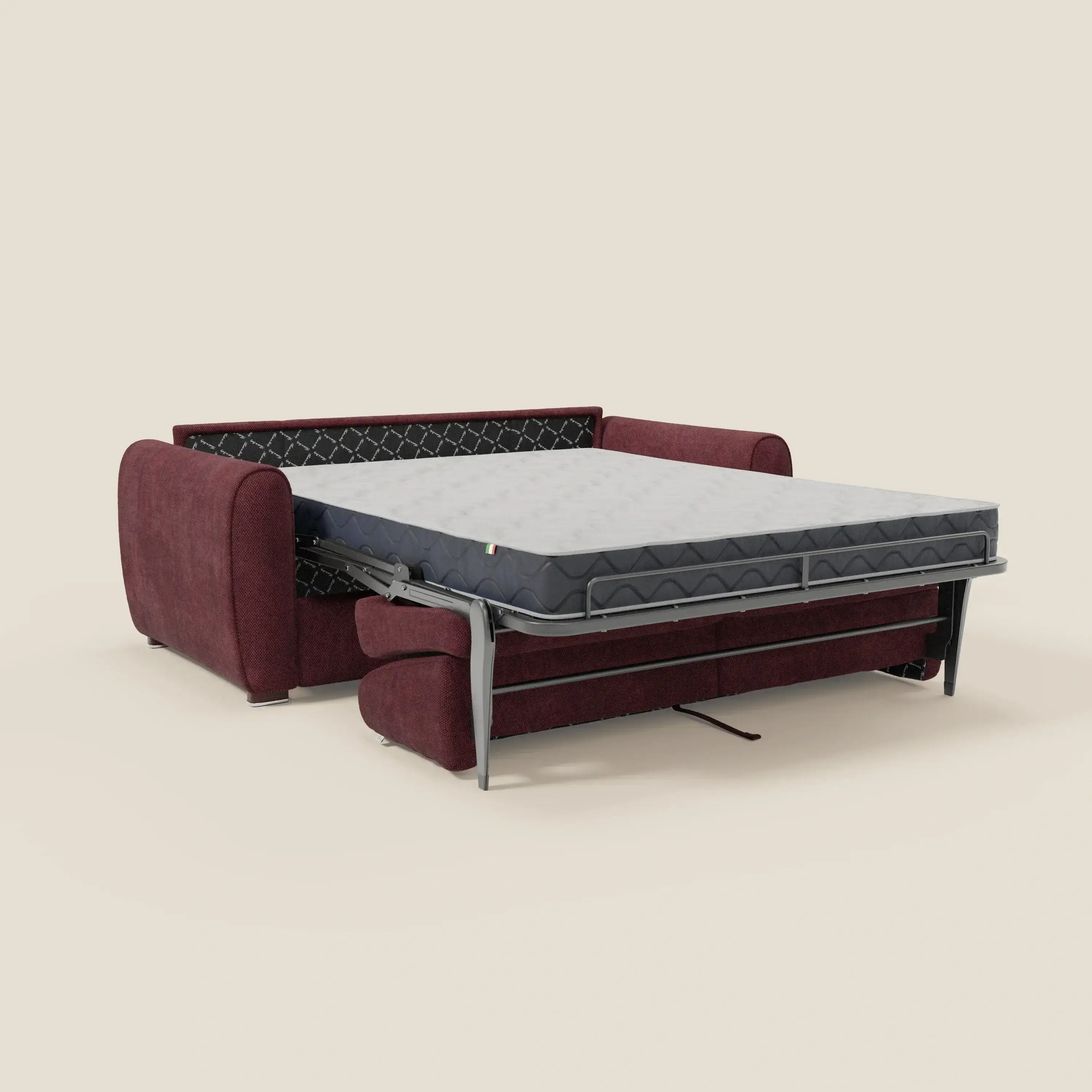 Kaleo Canapé convertible moderne avec matelas H17 cm - en tissu imperméable T26 bordeaux  - Image 11
