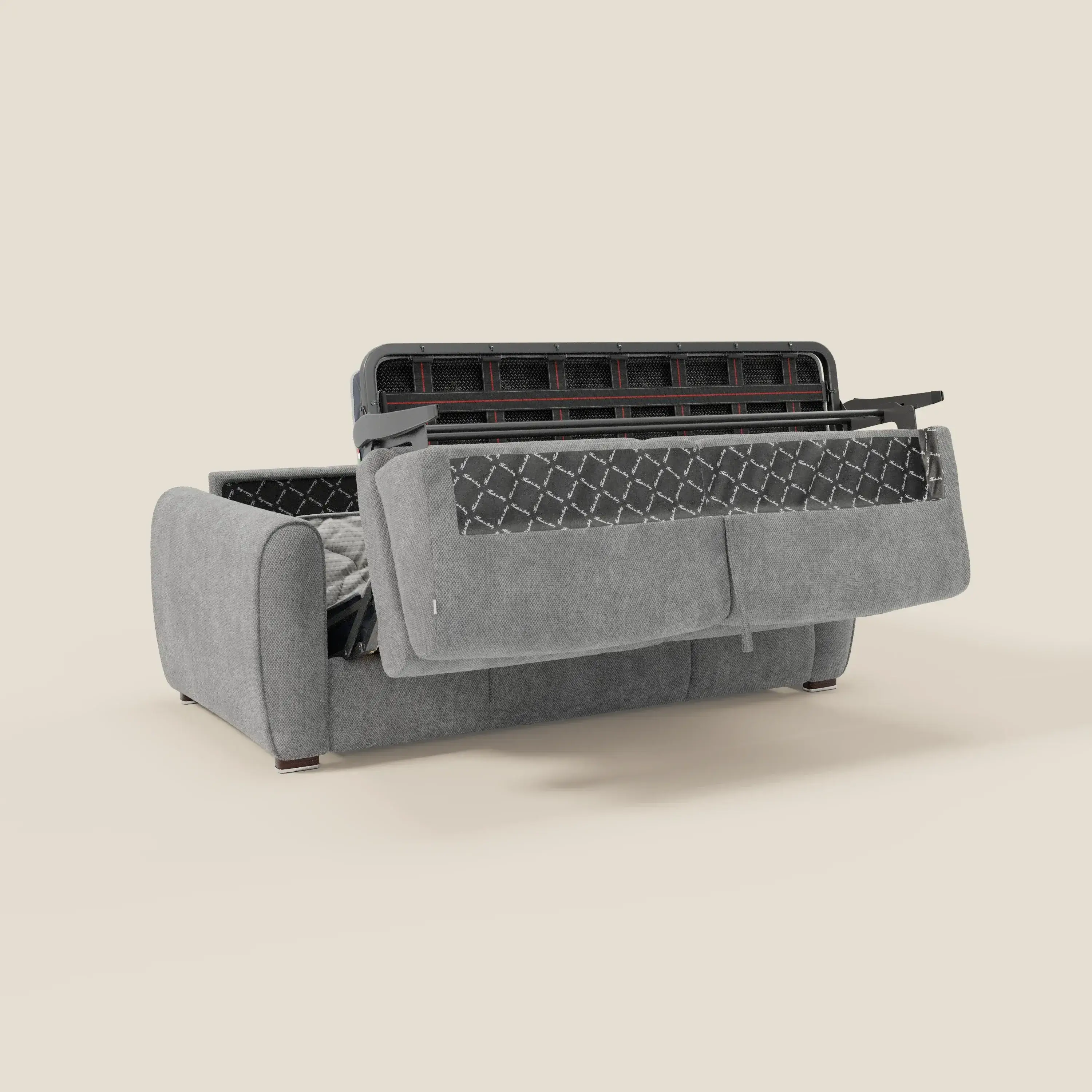 Kaleo Canapé convertible moderne avec matelas H17 cm - en tissu imperméable T26 gris - Image 10