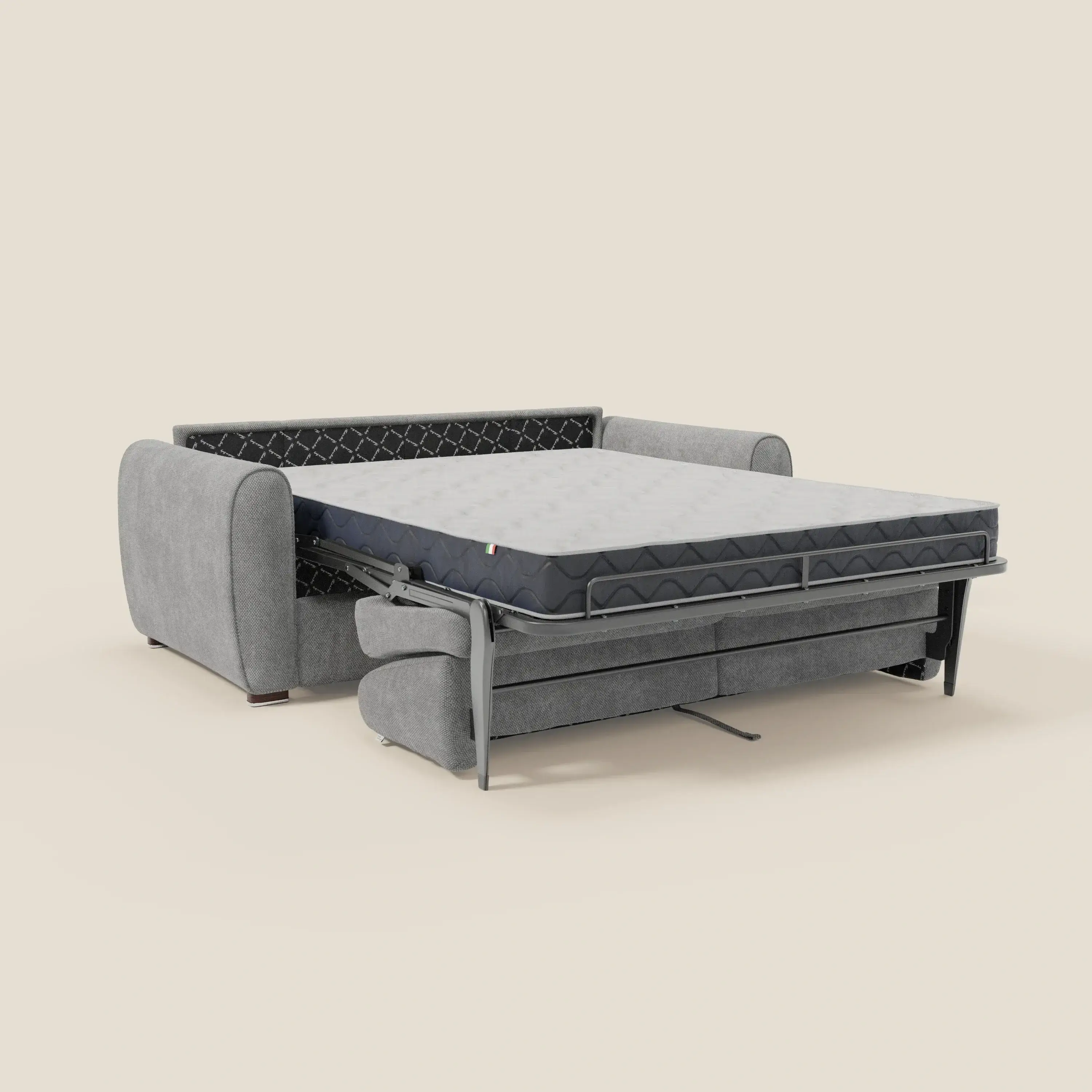 Kaleo Canapé convertible moderne avec matelas H17 cm - en tissu imperméable T26 gris - Image 11