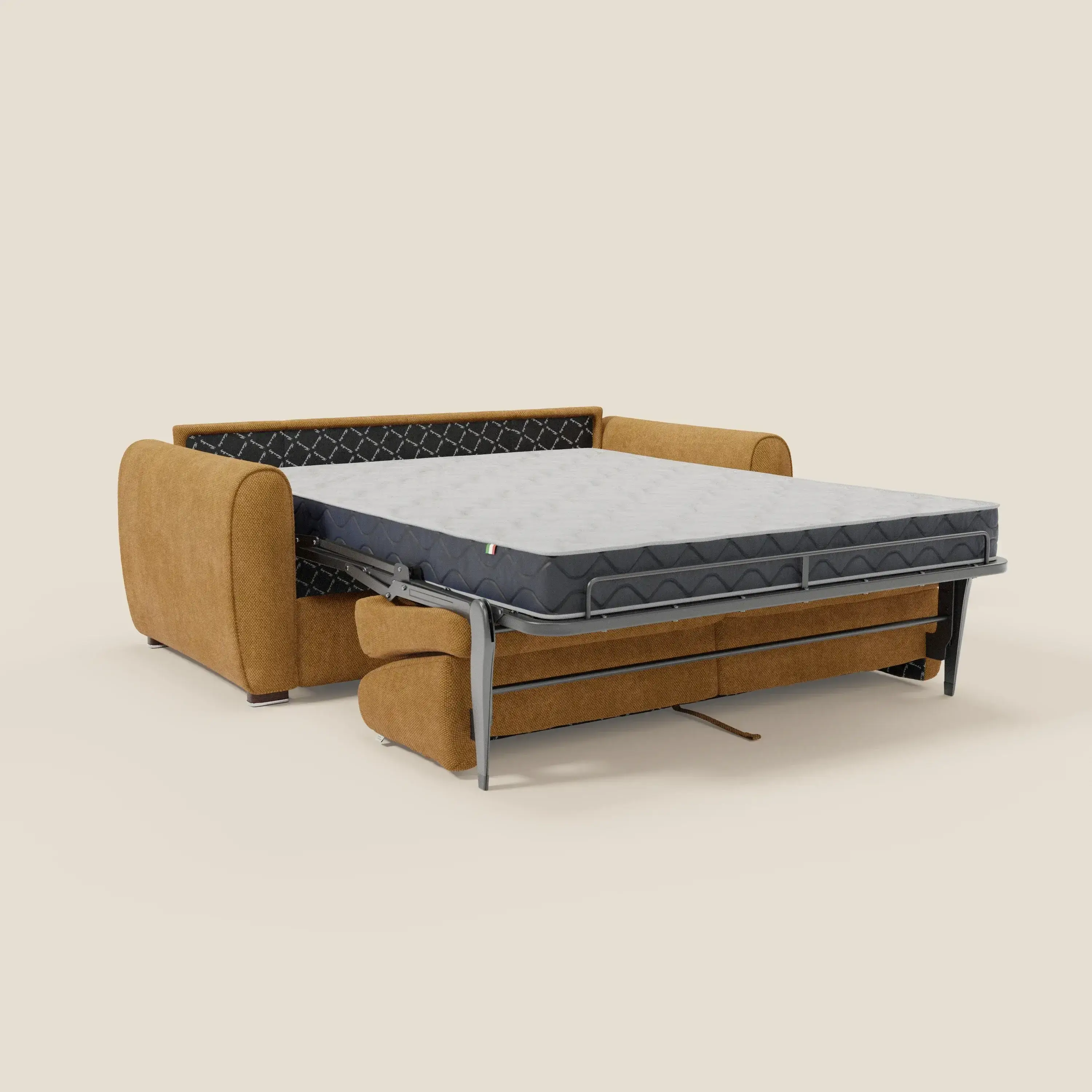 Kaleo Canapé convertible moderne avec matelas H17 cm - en tissu imperméable T26 jaune - Image 11