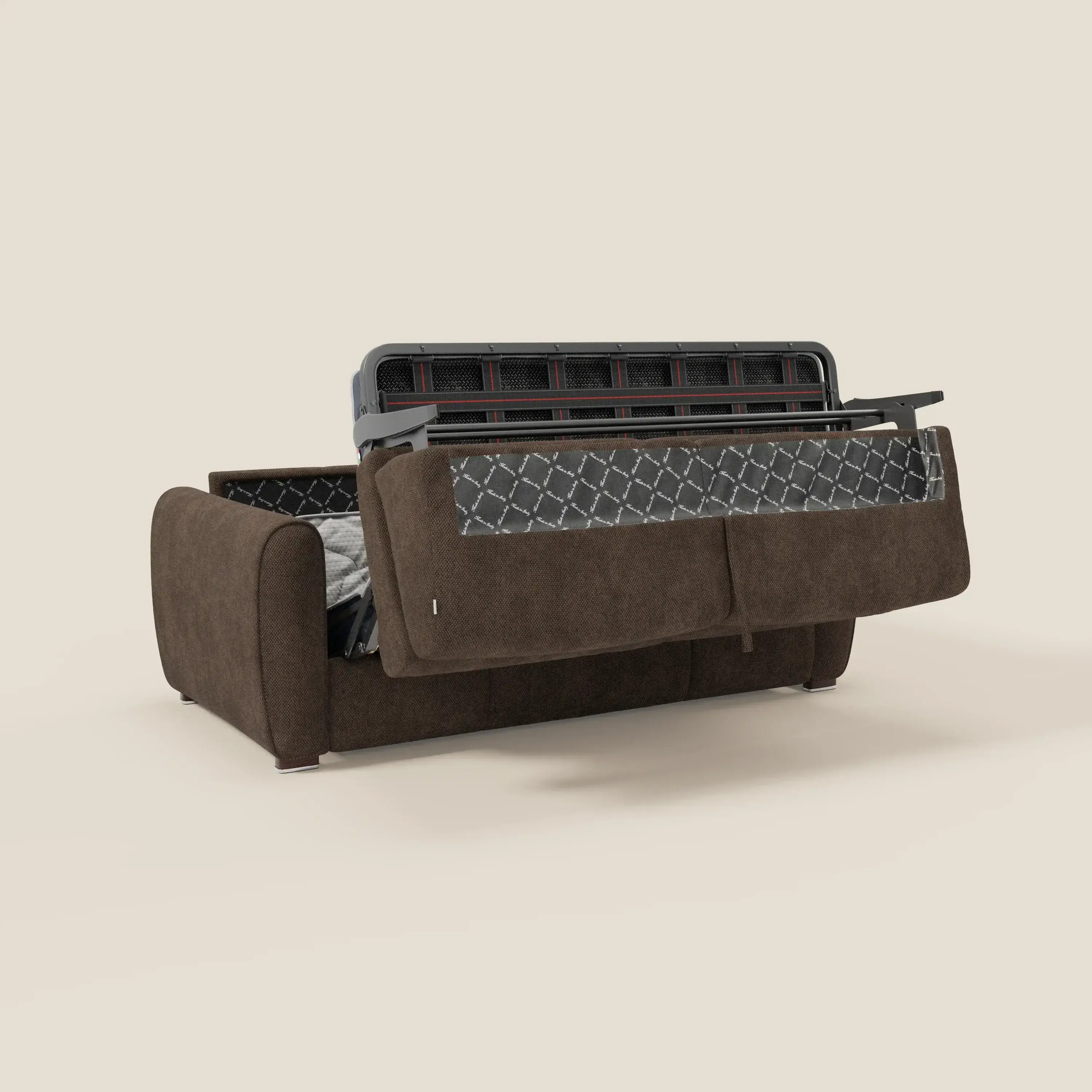 Kaleo Canapé convertible moderne avec matelas H17 cm - en tissu imperméable T26 marron - Image 10