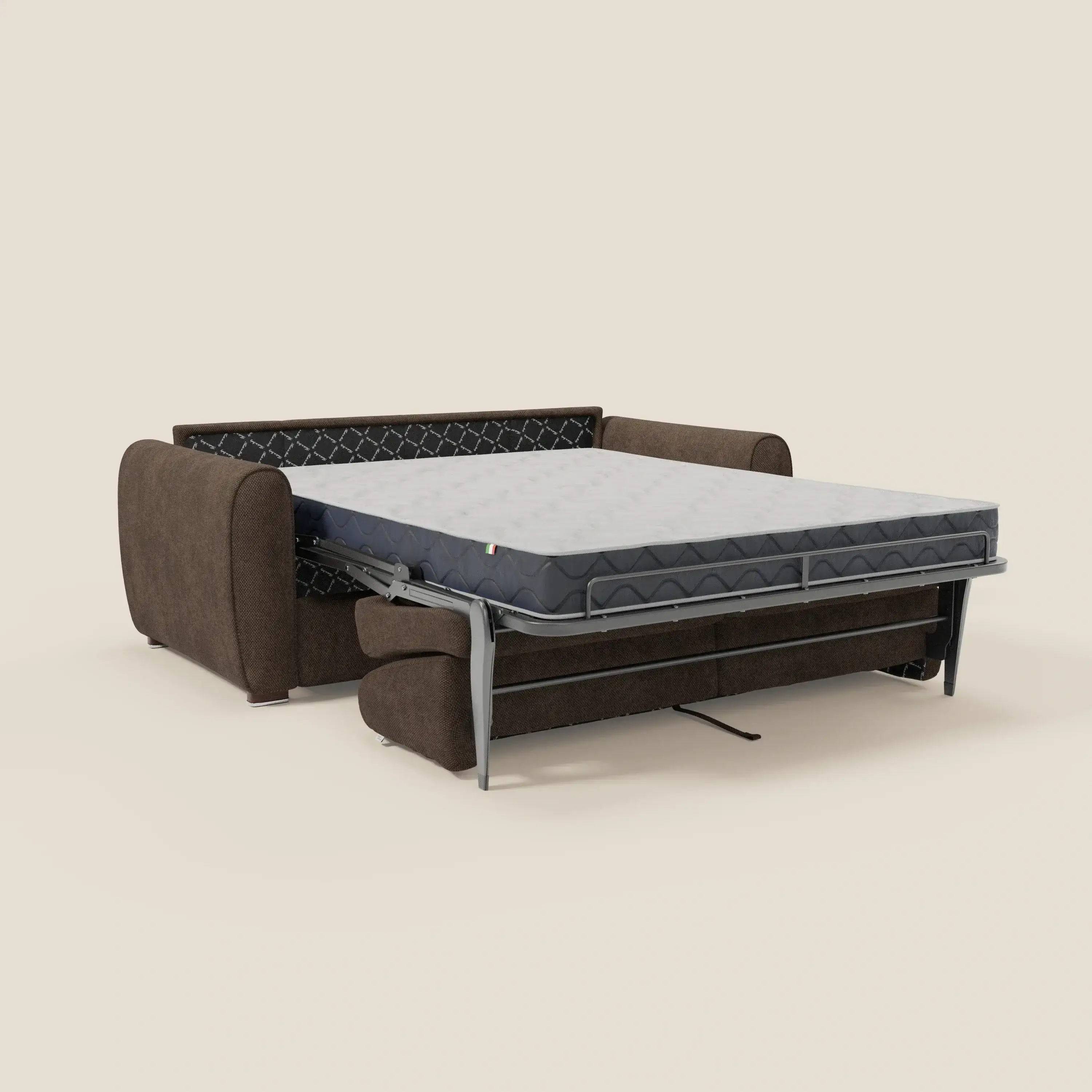 Kaleo Canapé convertible moderne avec matelas H17 cm - en tissu imperméable T26 marron - Image 11