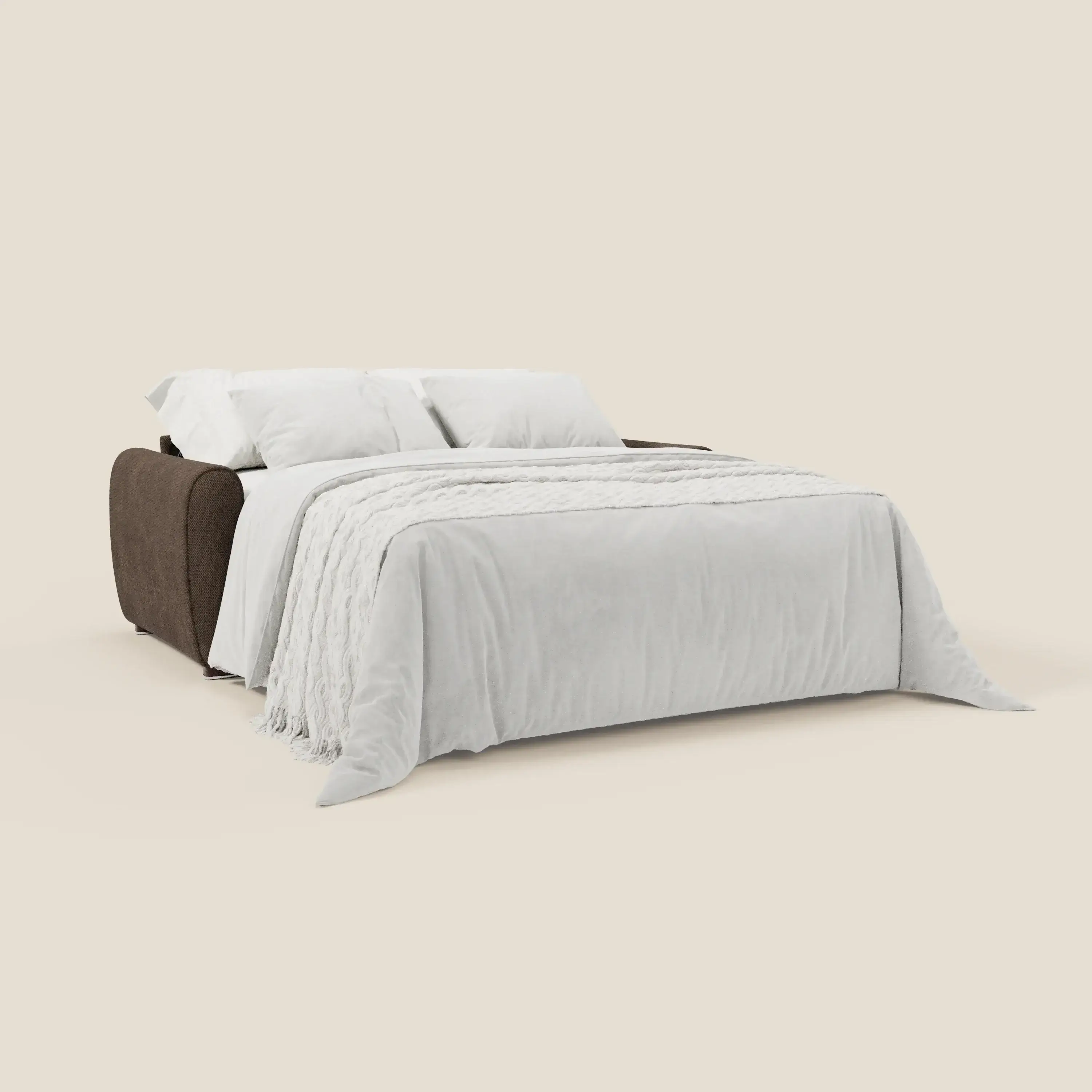 Kaleo Canapé convertible moderne avec matelas H17 cm - en tissu imperméable T26 marron - Image 2