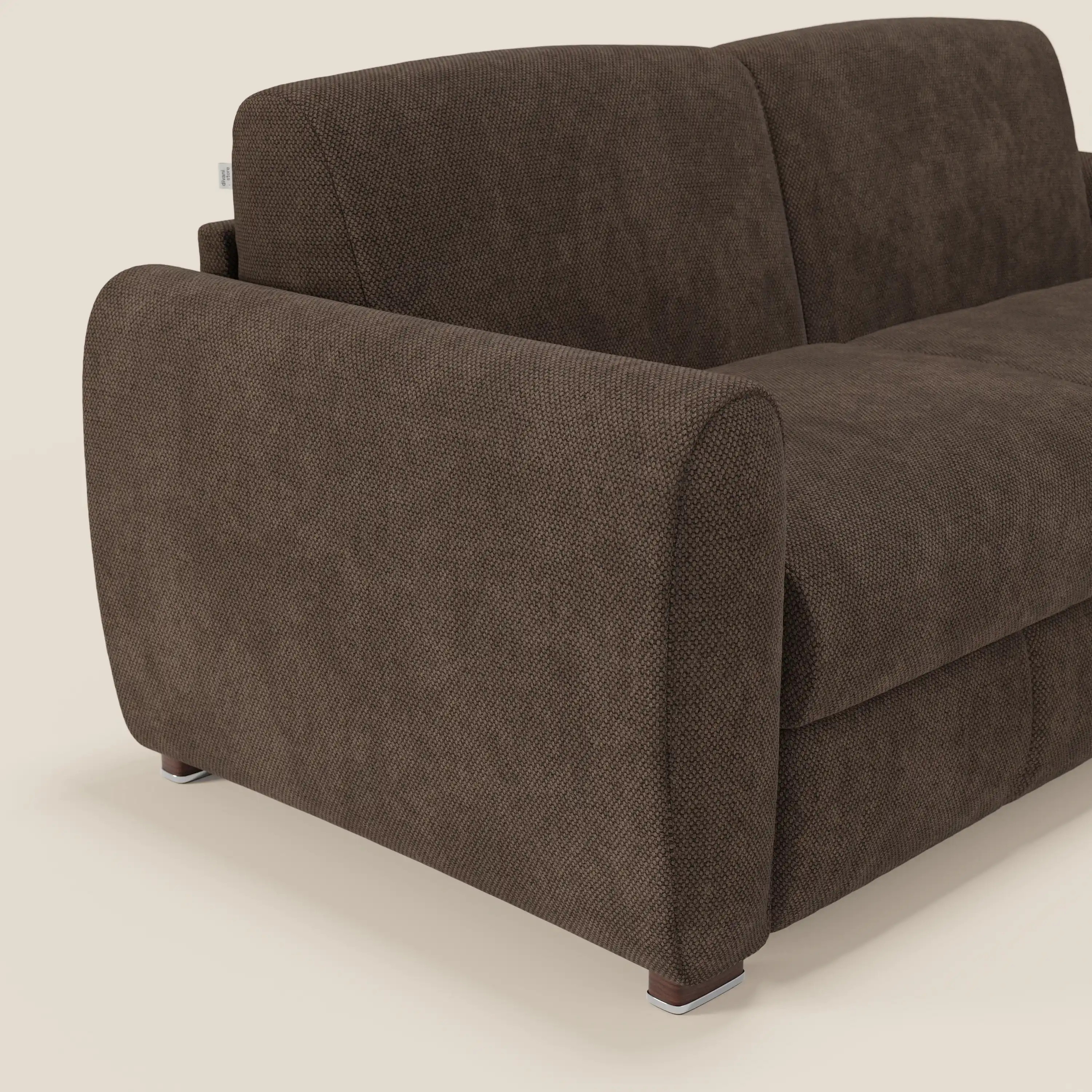 Kaleo Canapé convertible moderne avec matelas H17 cm - en tissu imperméable T26 marron - Image 6