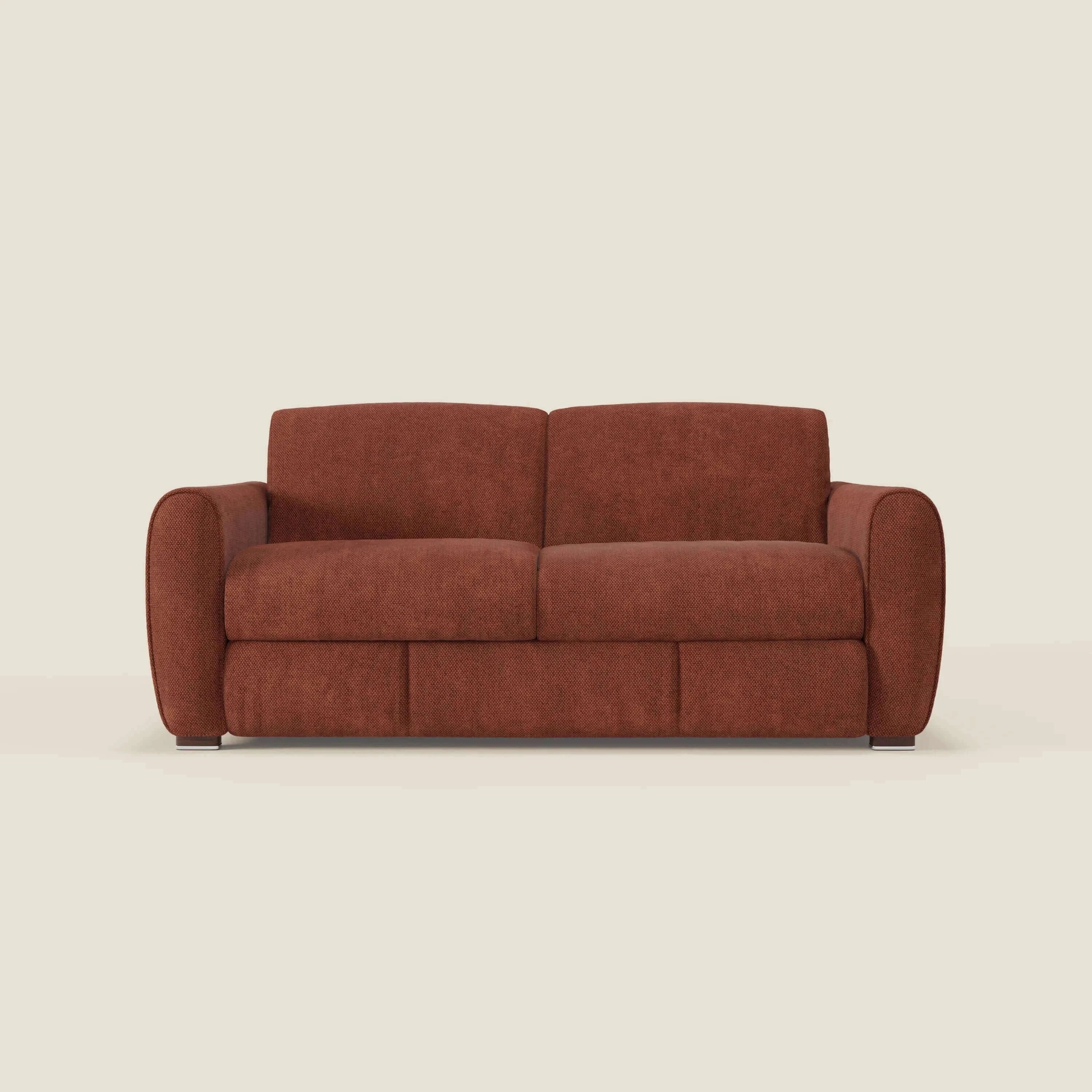 Kaleo Canapé convertible moderne avec matelas H17 cm - en tissu imperméable T26 orange rouille