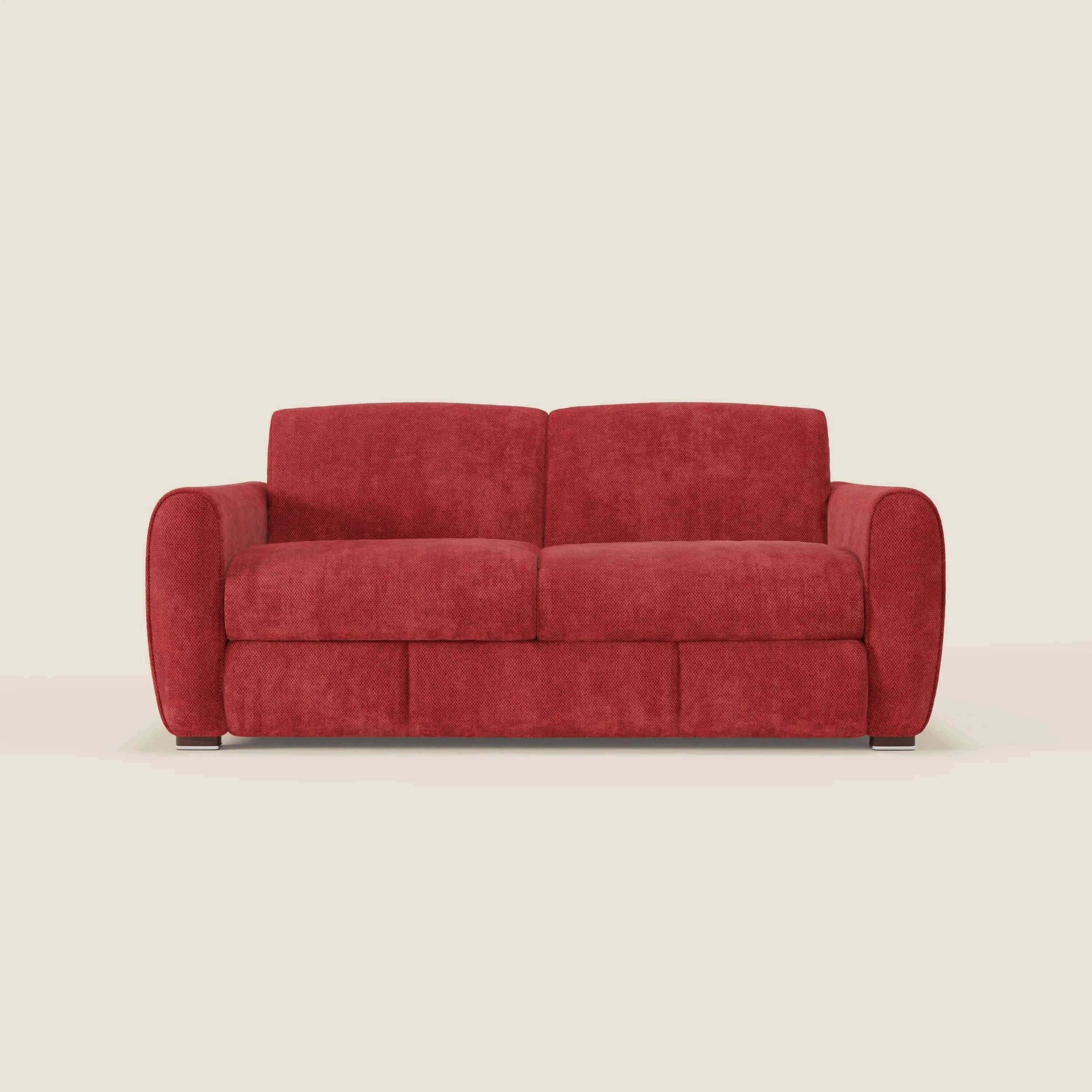 Kaleo Canapé convertible moderne avec matelas H17 cm - en tissu imperméable T26 rouge